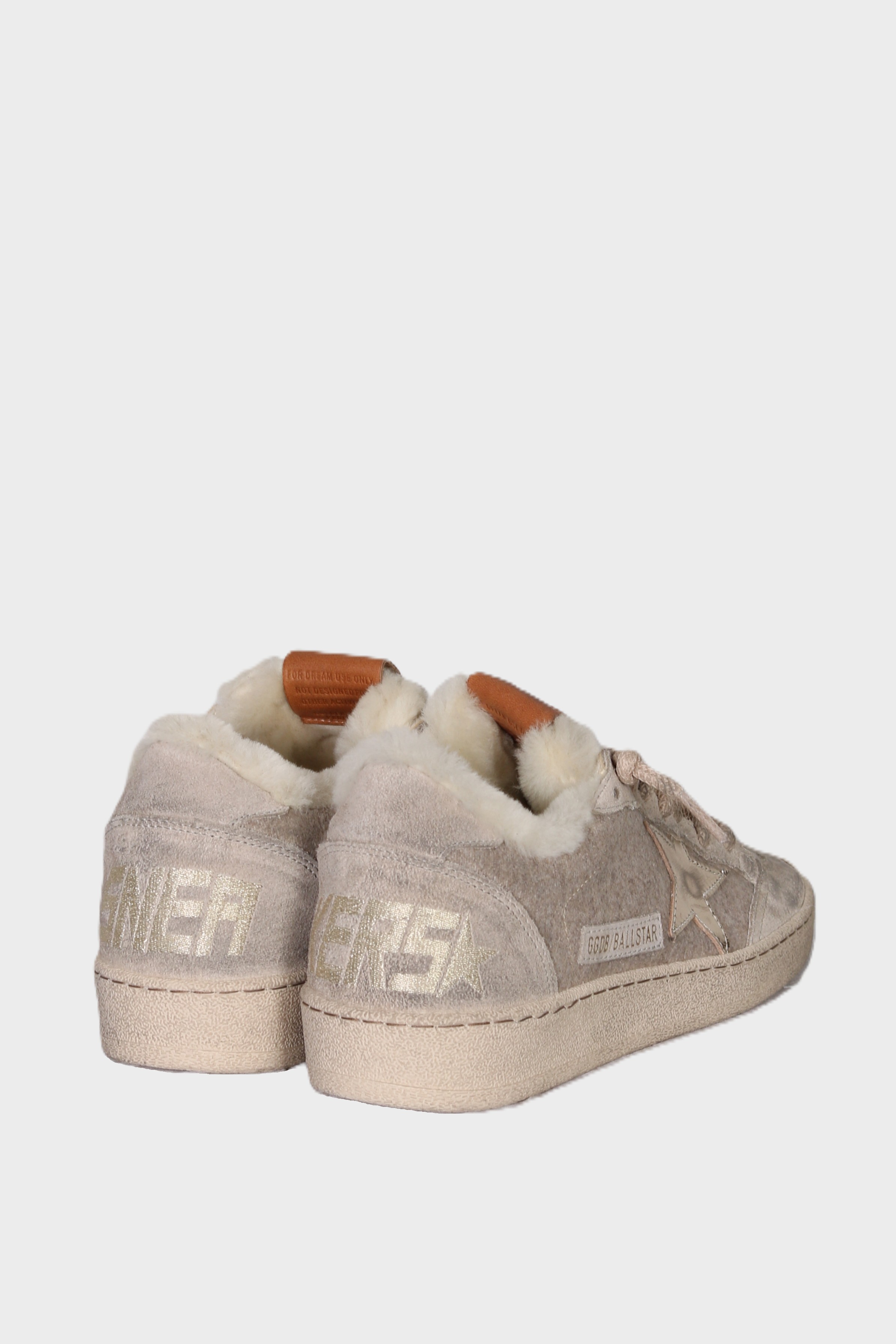 GOLDEN GOOSE Ballstar Shearling in Taupe