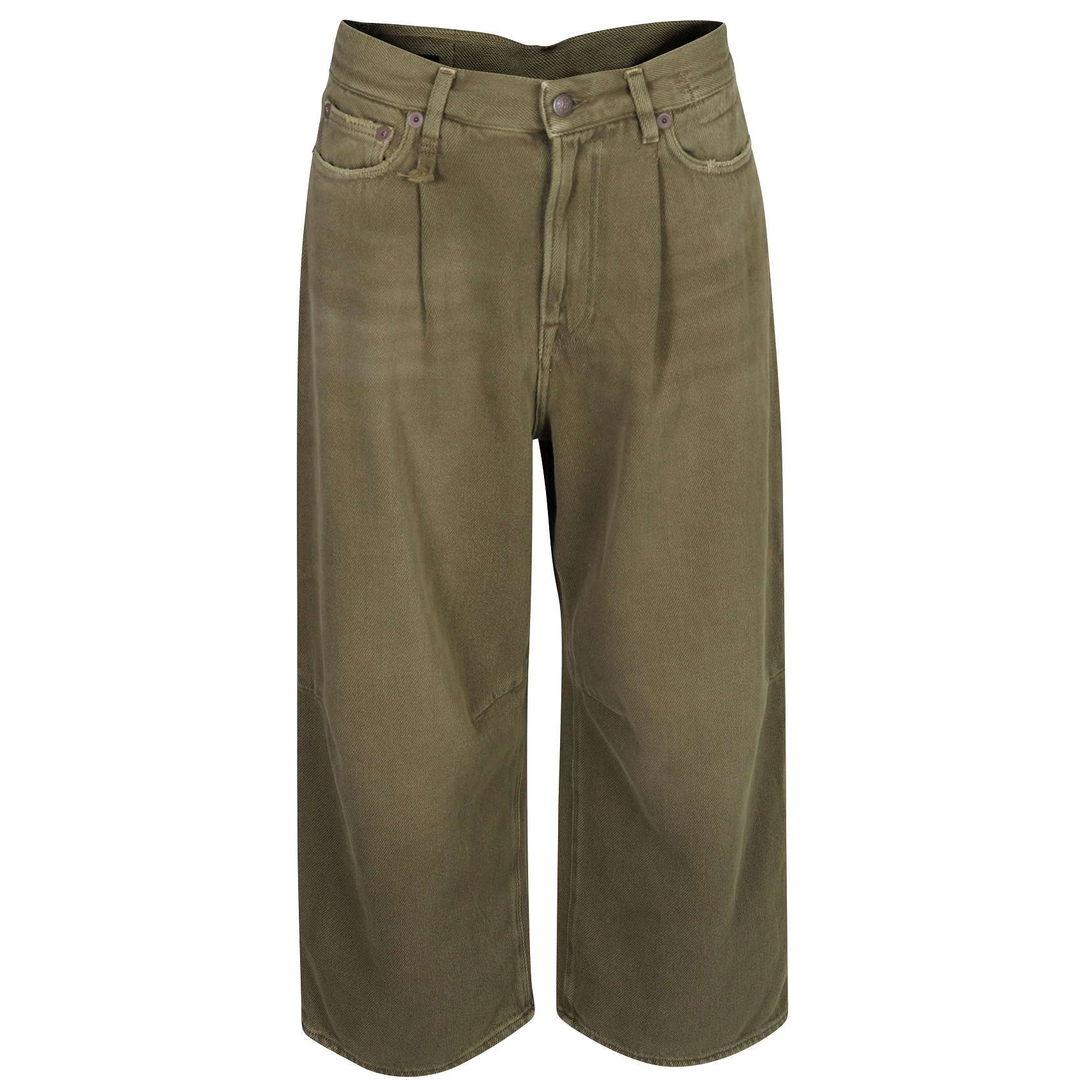 R13 Crop Wideleg Jeans in Olive 25