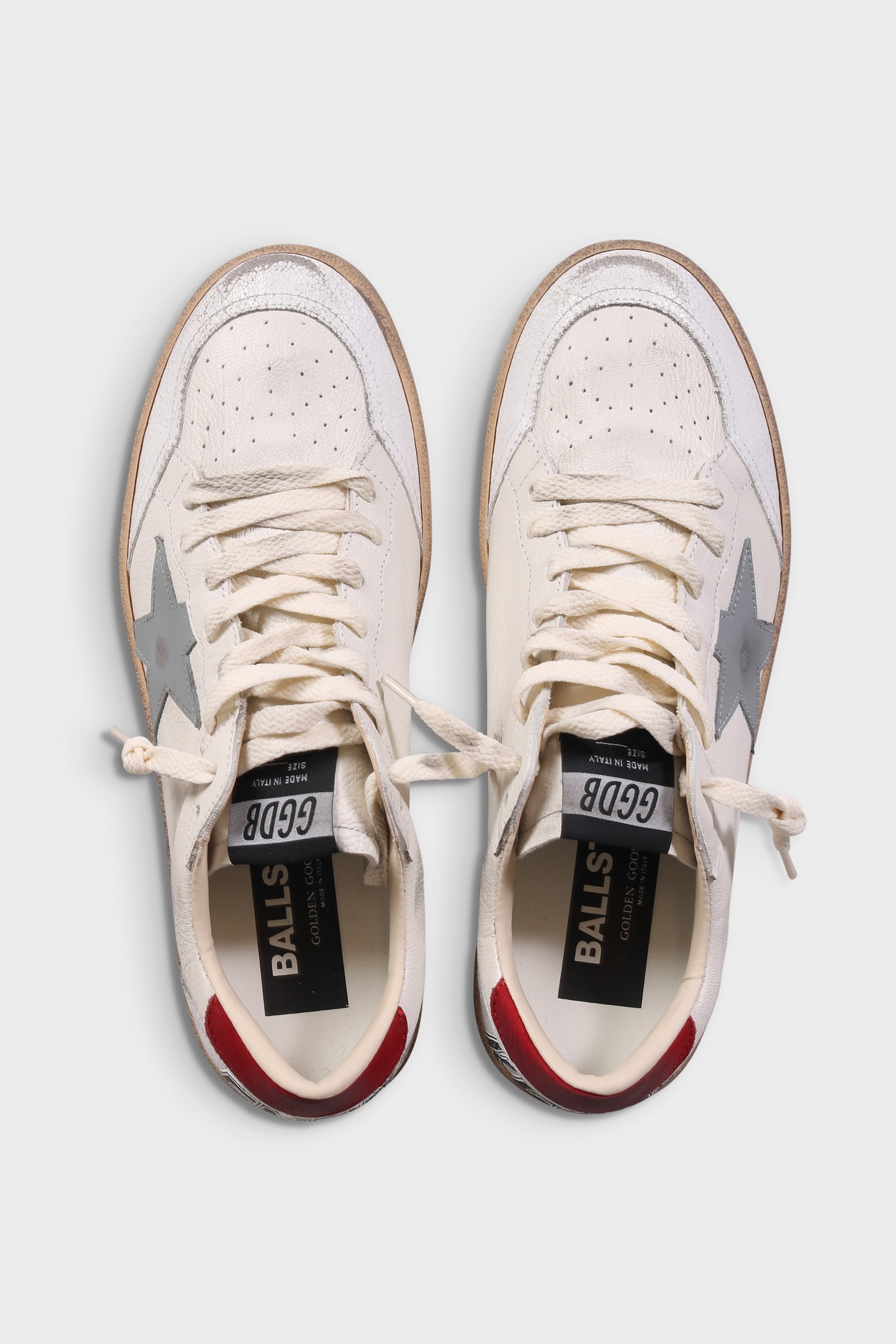 GOLDEN GOOSE Ballstar in White/Grey/Red