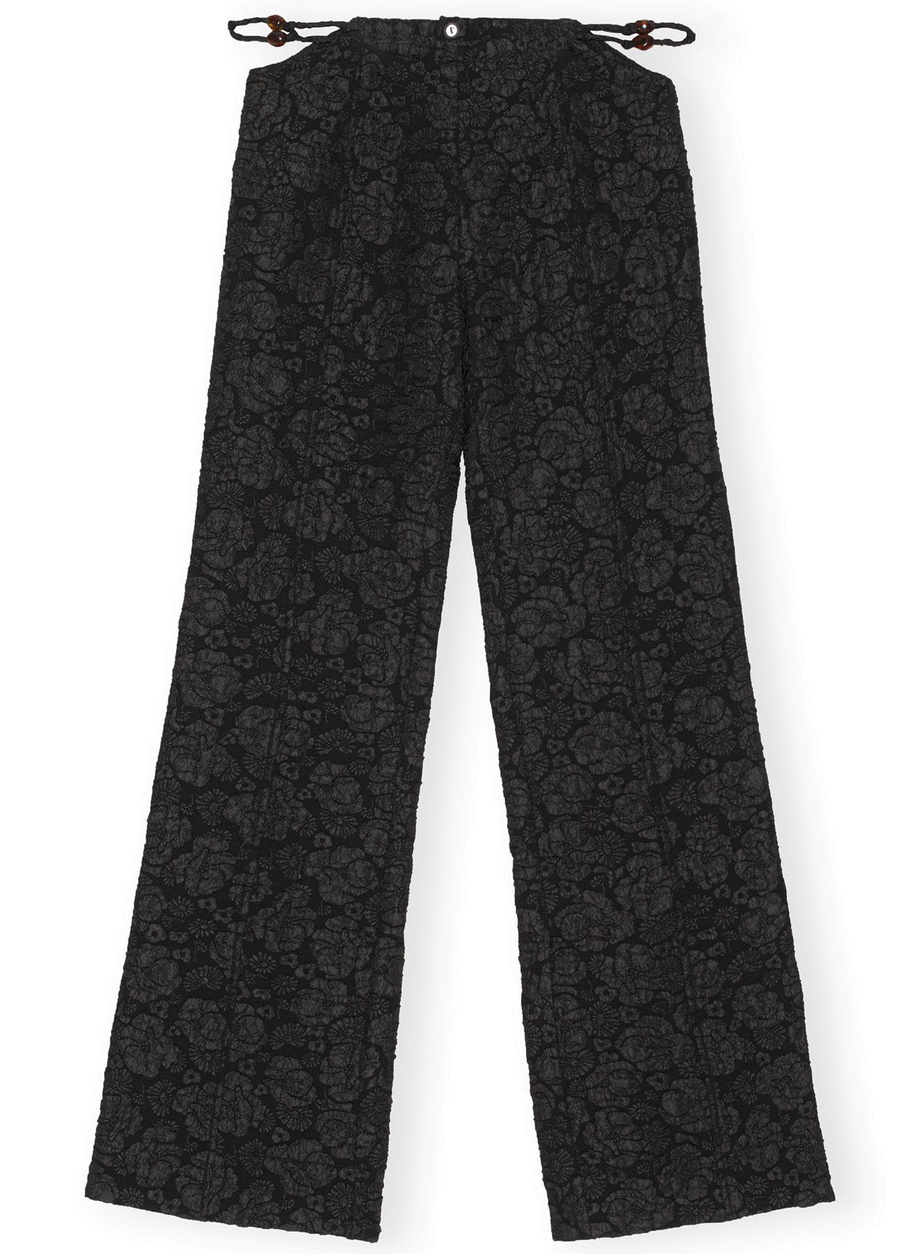 GANNI Stretch Jacquard Flared Pant in Black