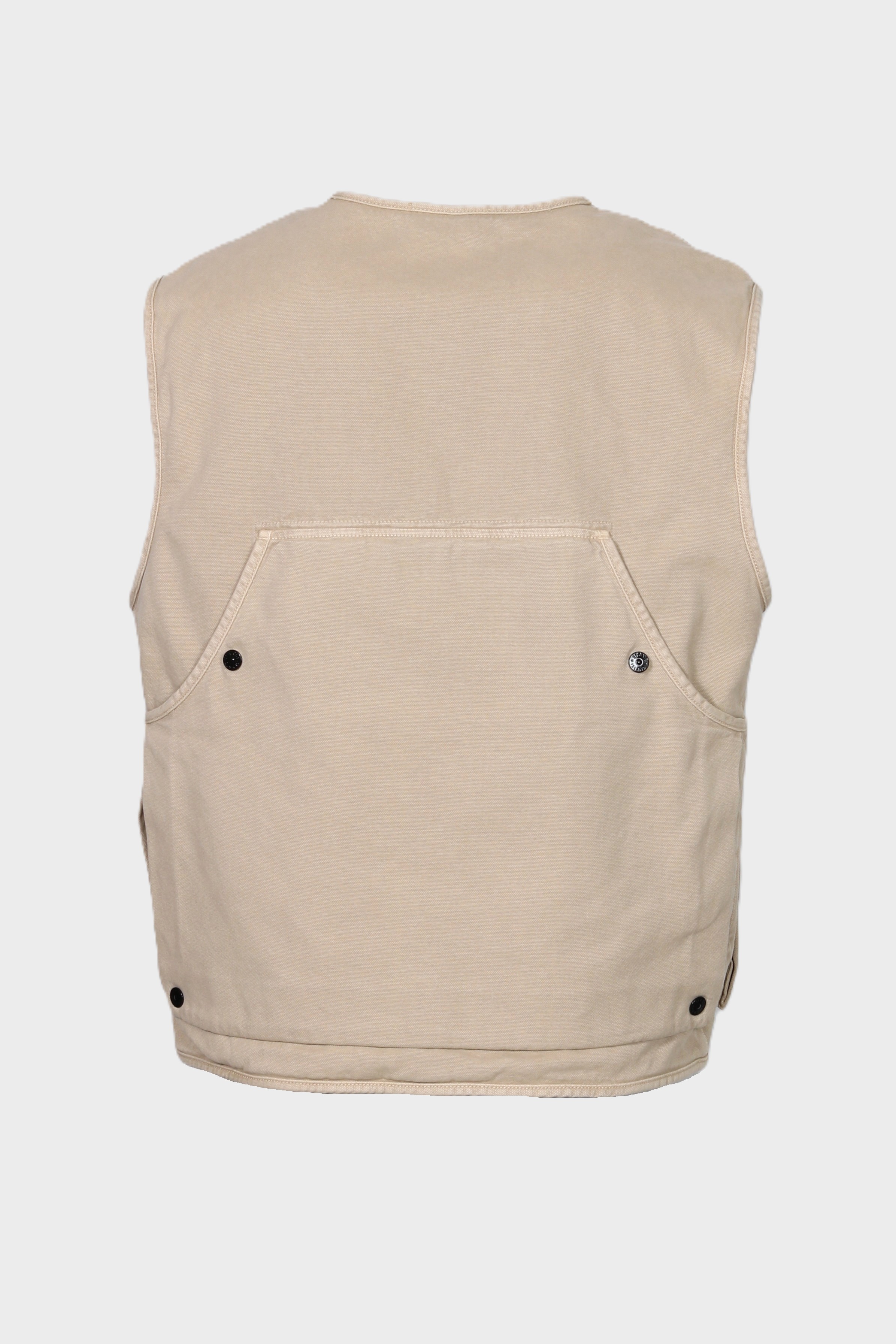 STONE ISLAND Cotton Canvas Vest in Washed Beige