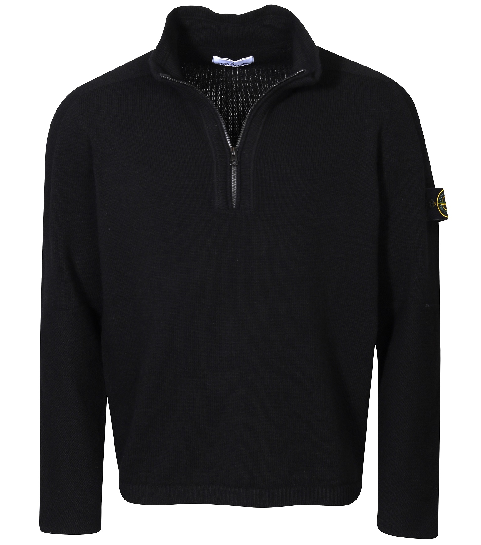 STONE ISLAND Halfzip Knit Sweater in Black