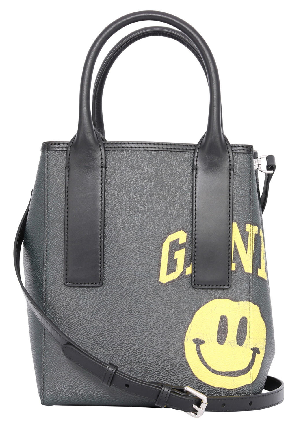 Ganni Tote Bag Phantom Yellow Darkgrey Black