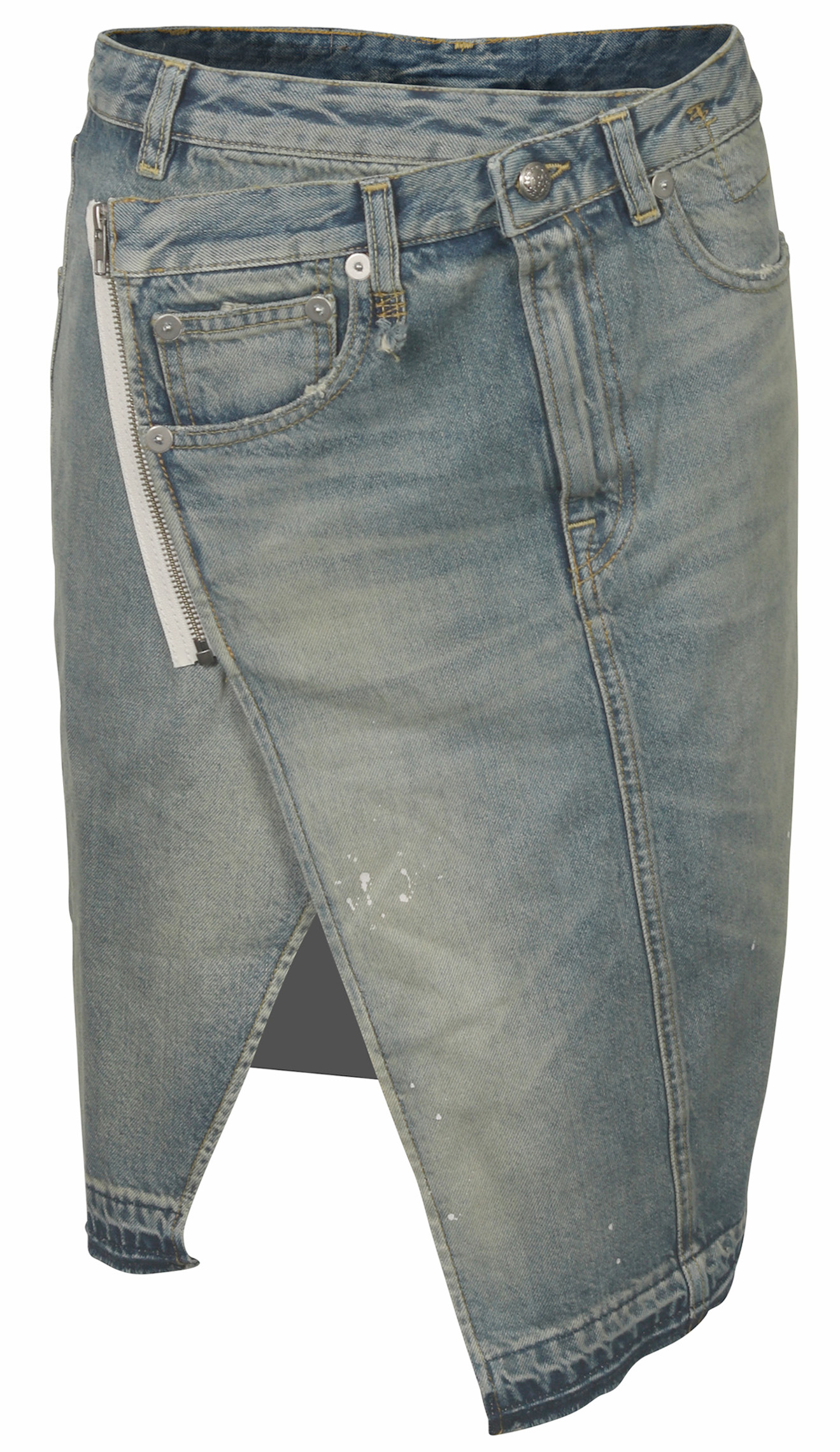 R13 Denim Skirt Kira Light Blue Washed
