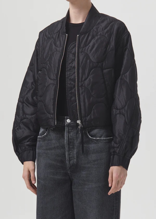 AGOLDE Iona Quilted Jacket in Black M