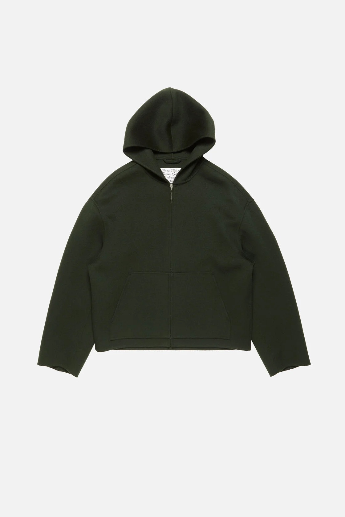 ACNE STUDIOS Hooded Boxy Fit Wool Jacket in Dark Green