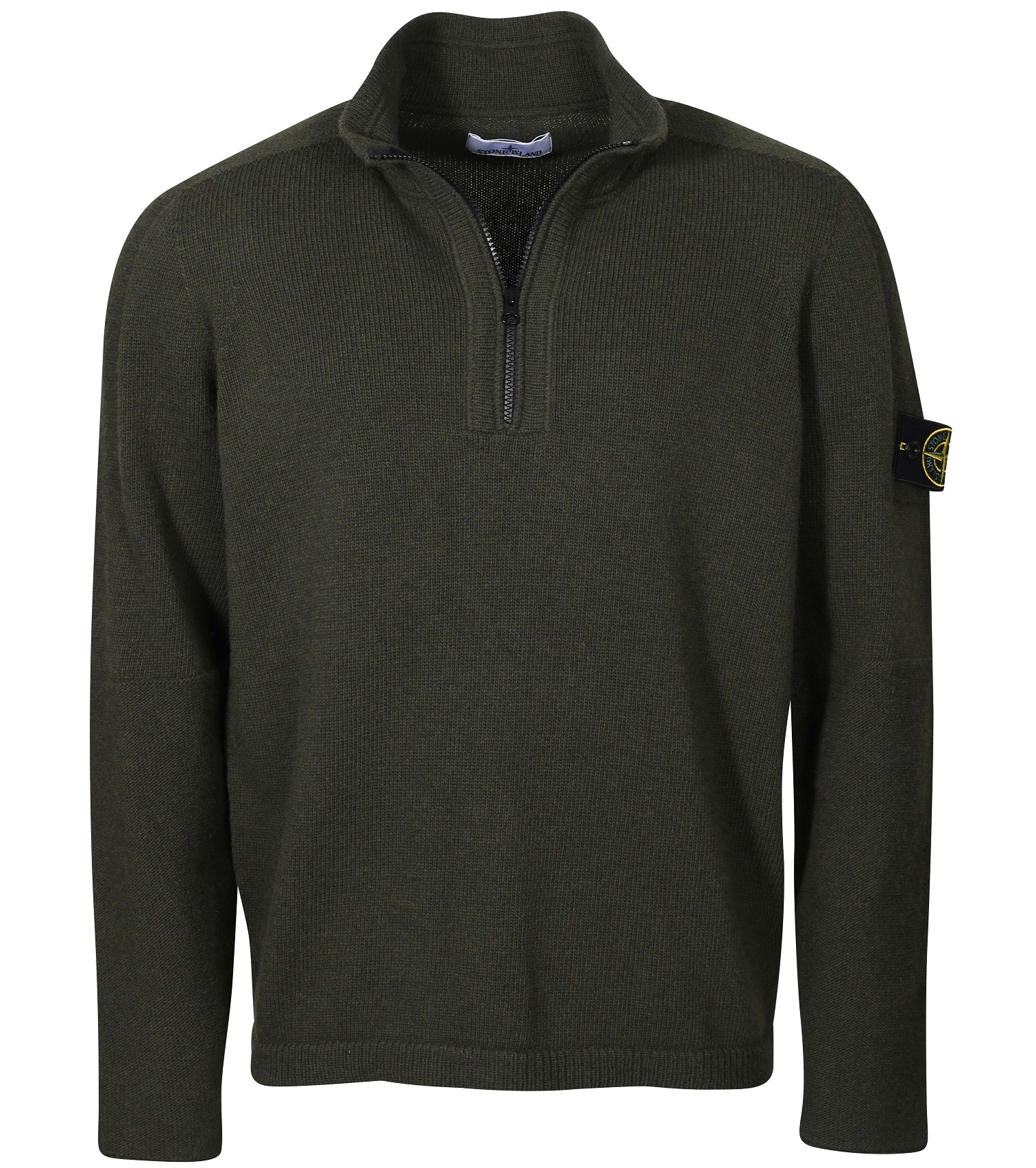 STONE ISLAND Halfzip Knit Sweater in Olive