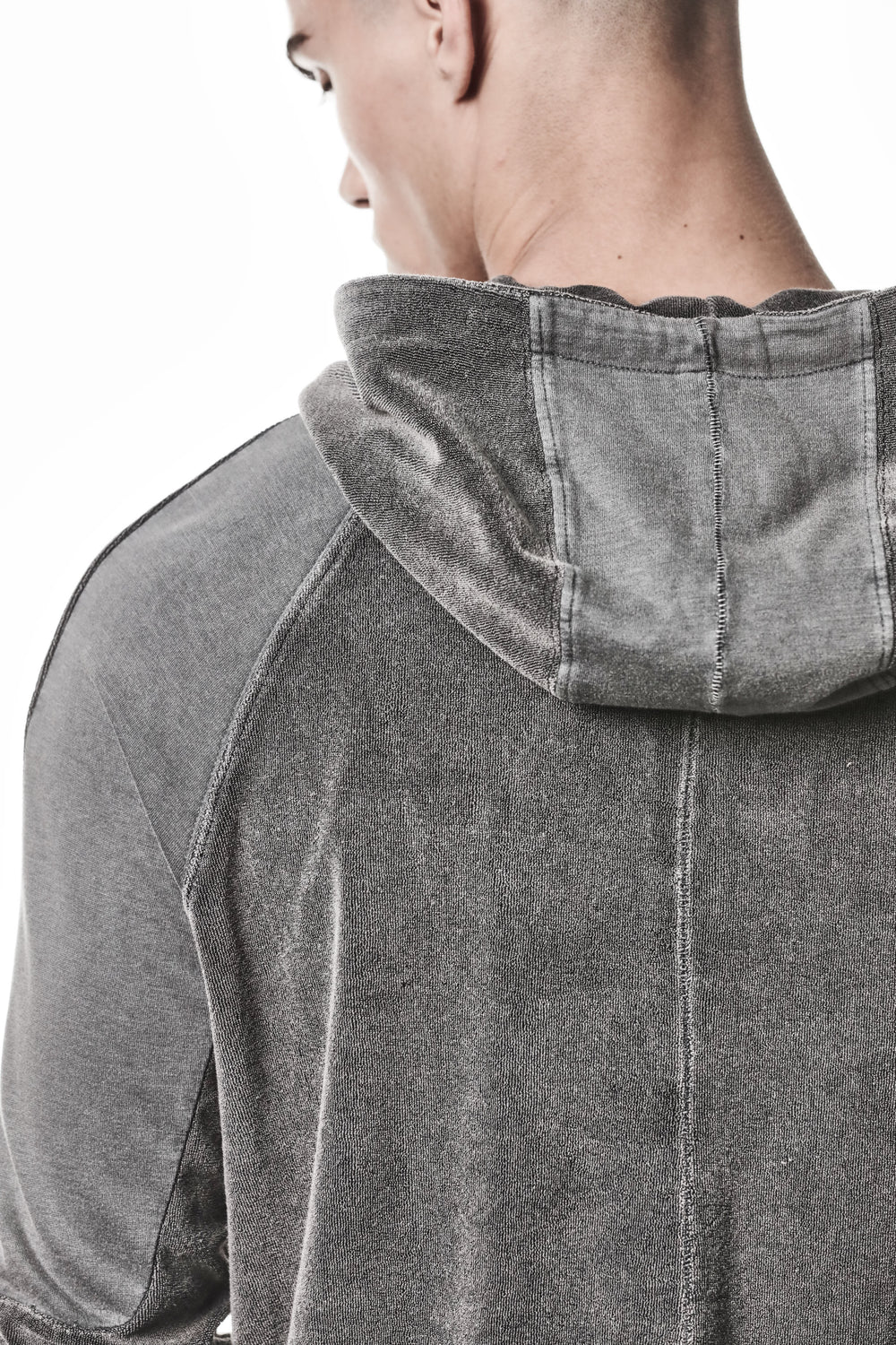 THOM KROM Terry Zip Hoodie in Dark Used Grey
