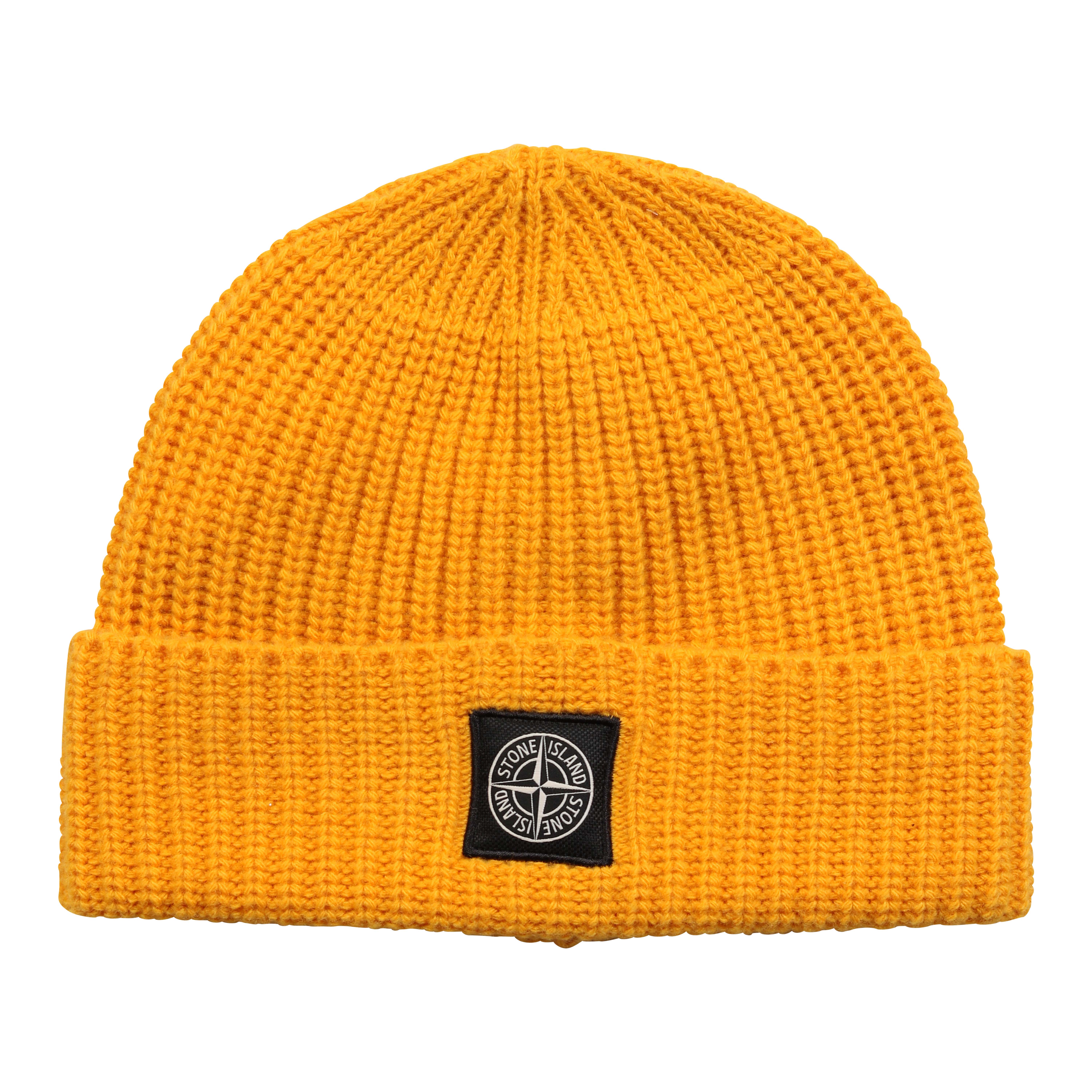 Stone Island Knit Beanie in Yellow