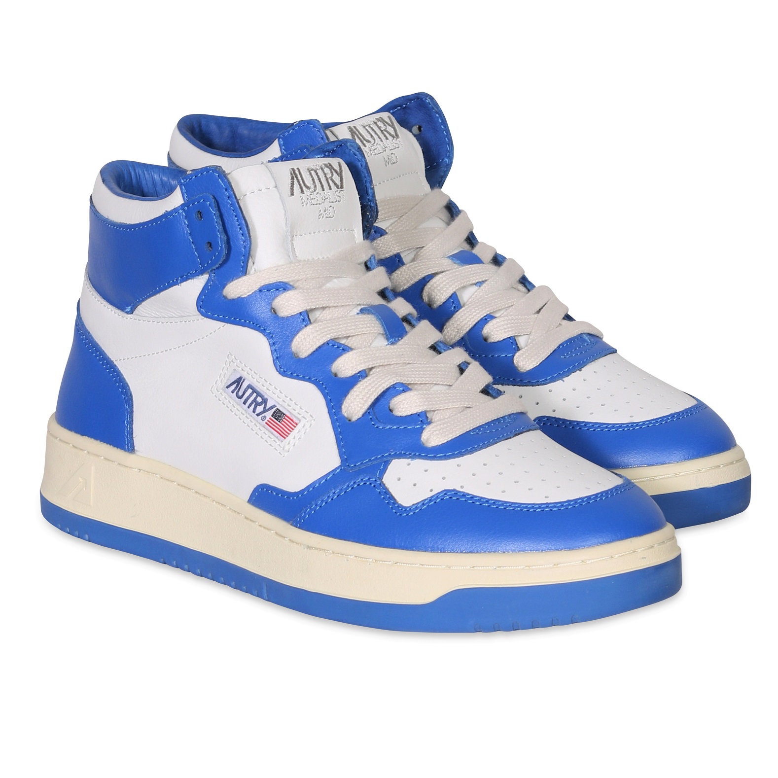 AUTRY ACTION SHOES Mid Sneaker in White/Princ Blue