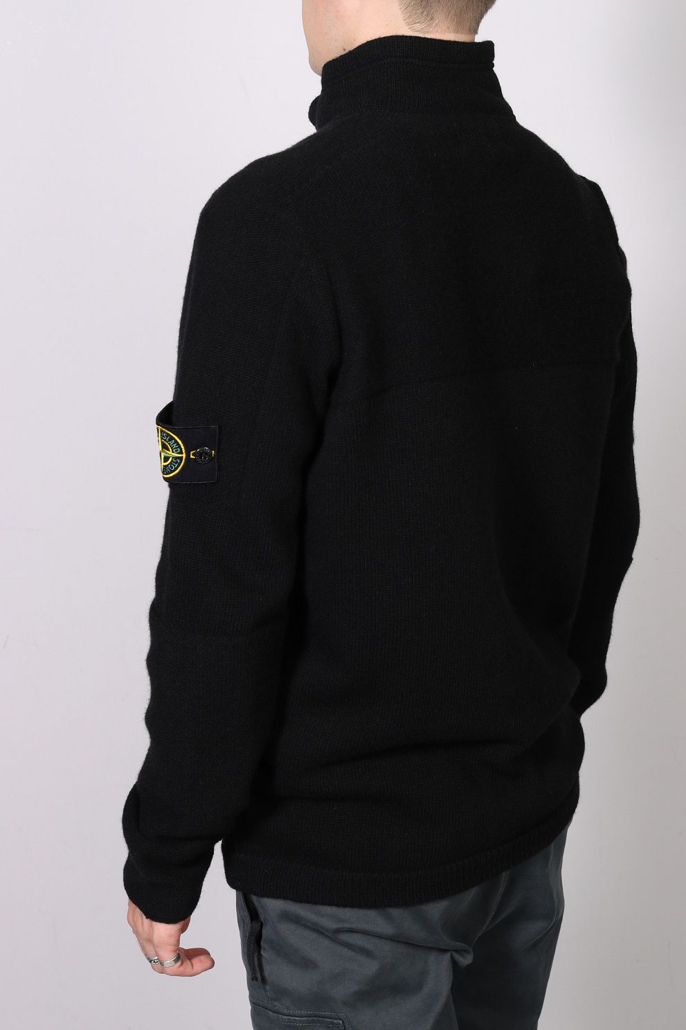 STONE ISLAND Halfzip Knit Sweater in Black M