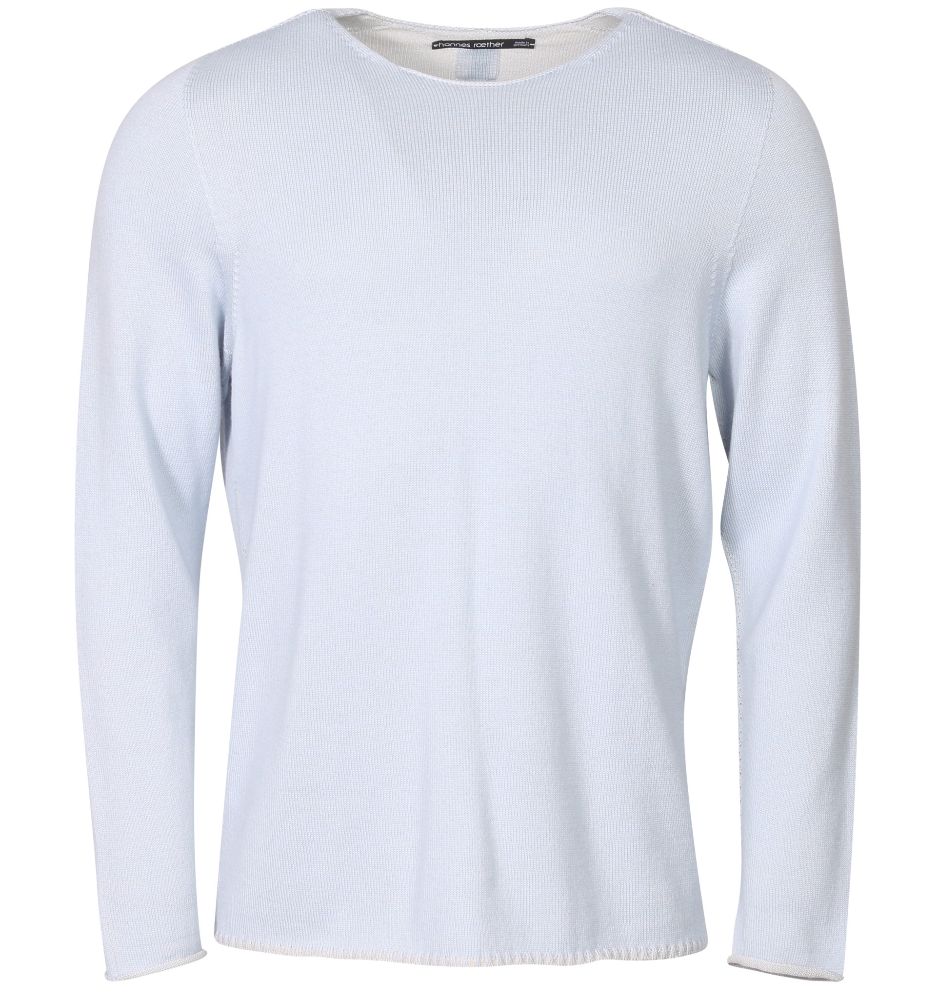 HANNES ROETHER Knit Pullover in Light Blue/Creme