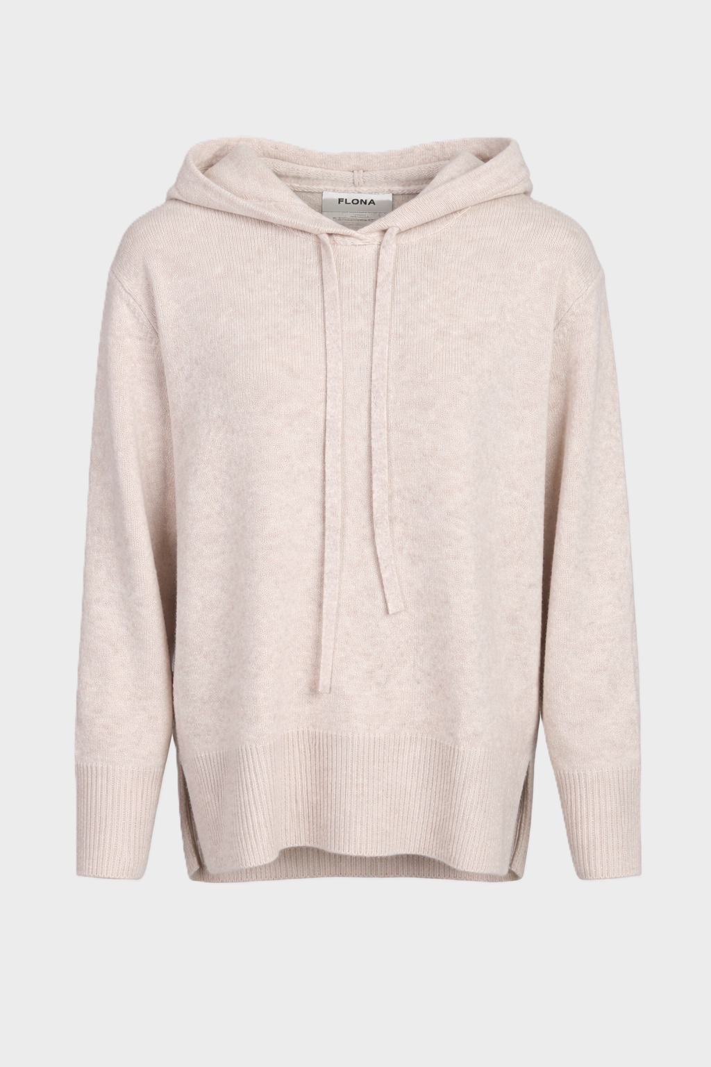 FLONA Cashmere Oversize Hoodie in Light Beige Melange