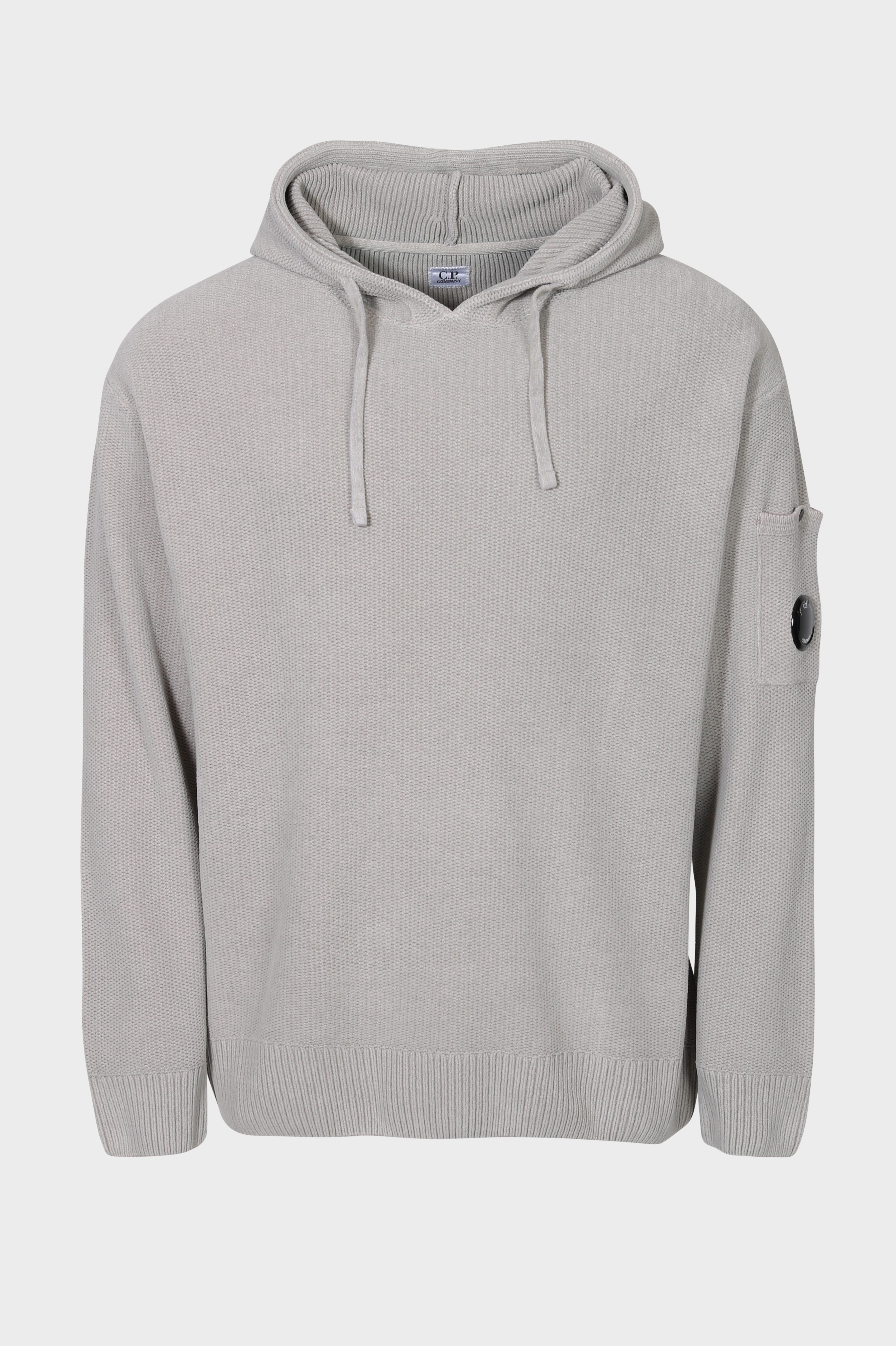 C.P. COMPANY Soft Knit Hoodie in Drizzle Grey