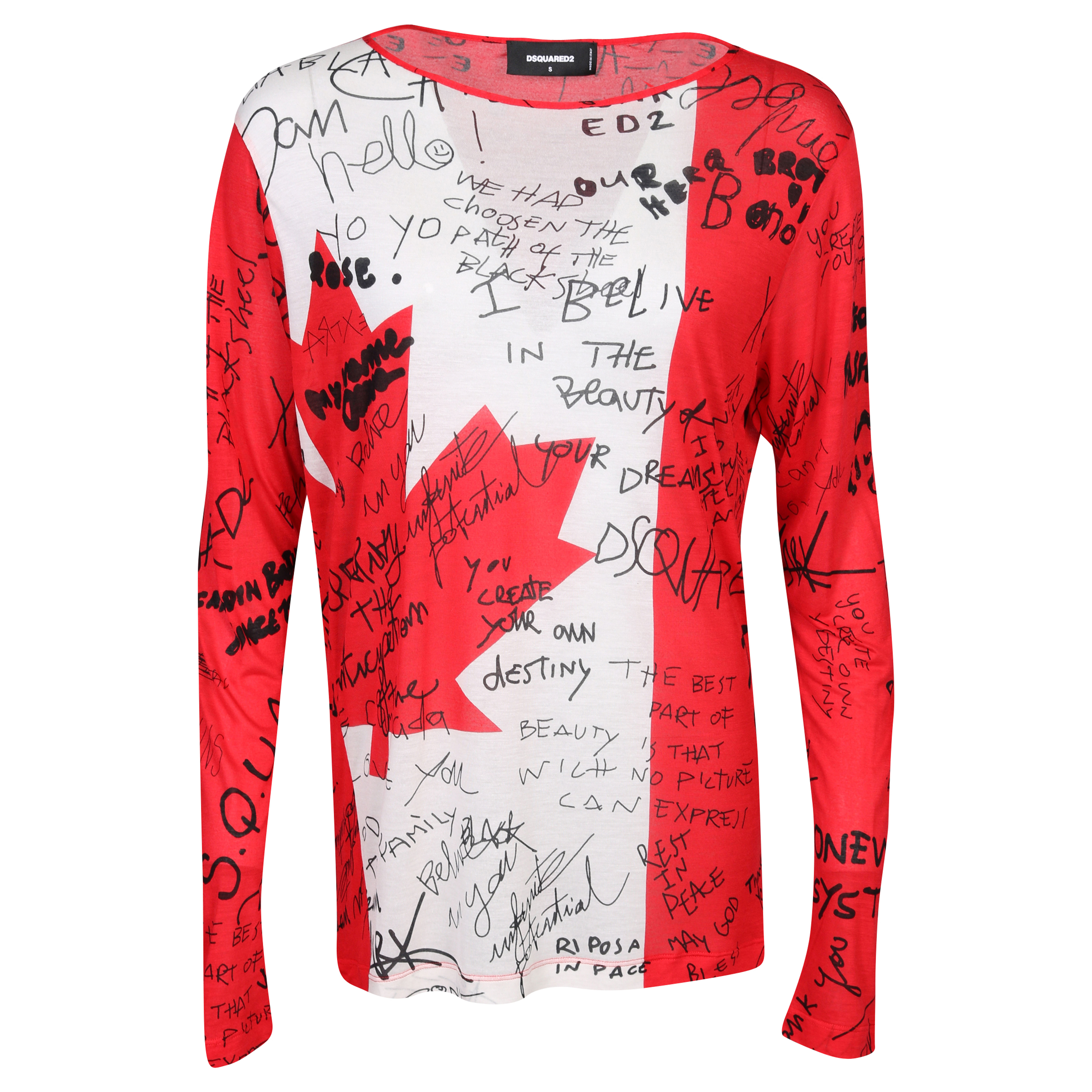 Dsquared Smiling Doodle Flag Longsleeve Dsquared Smiling Doodle Flag Longsleeve