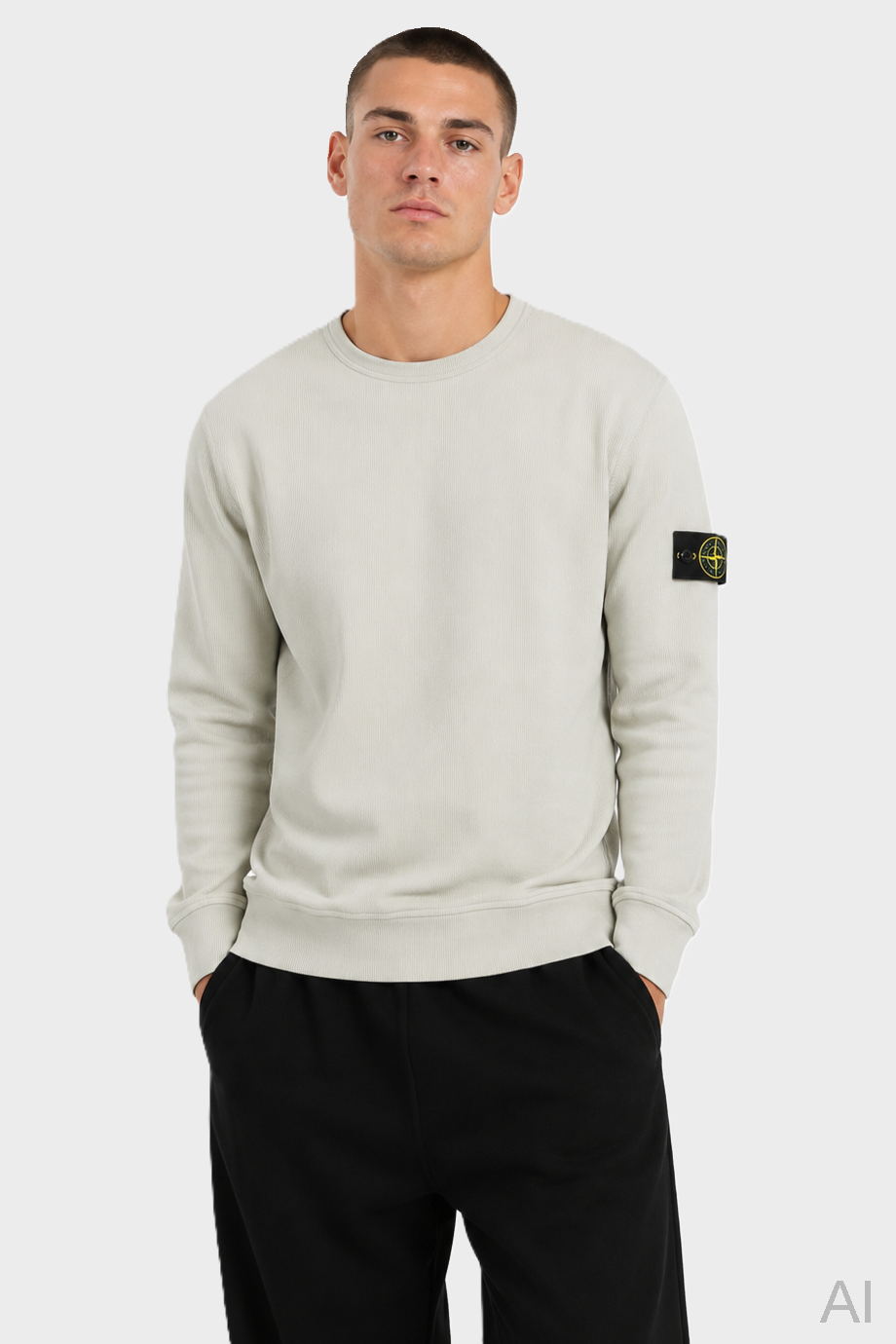 STONE ISLAND Rib Sweatshirt in Stone