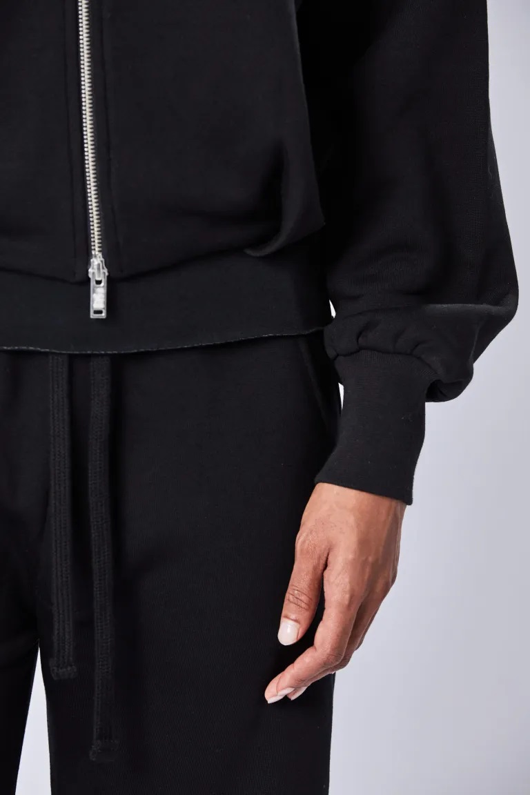 THOM KROM Soft Hooded Sweatjacket in Black XS