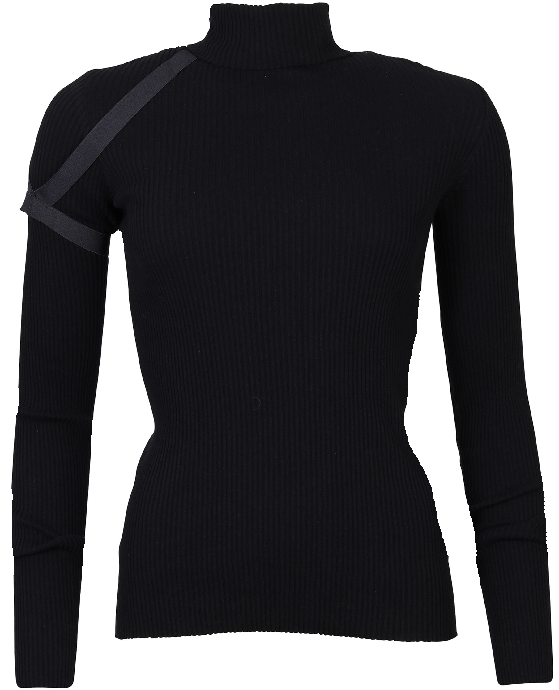 Helmut Lang Cotton Rib Turtleneck Black