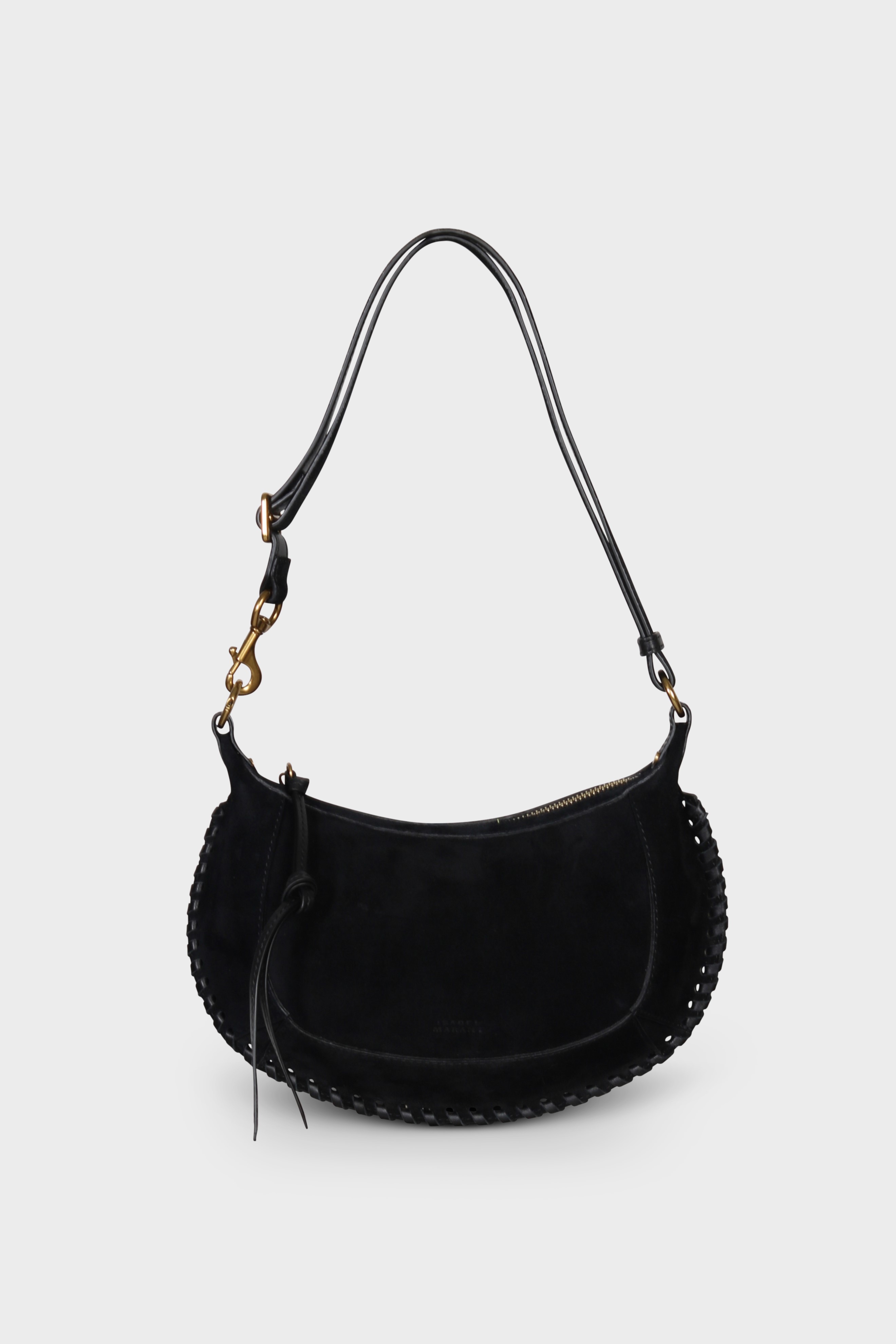 ISABEL MARANT Oskan Moon Shoulder Bag in Black Velvet