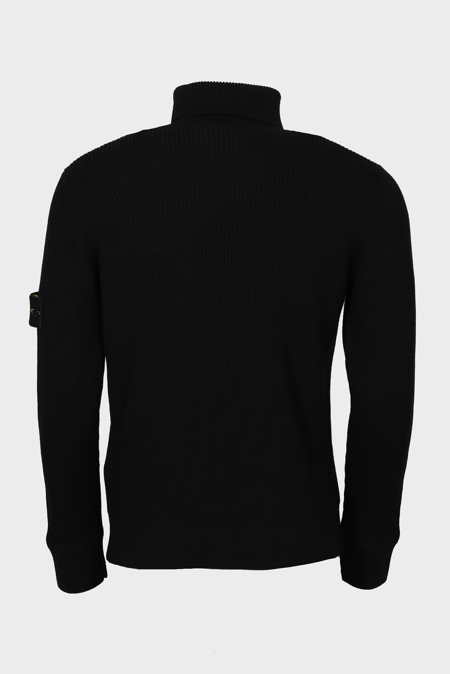 STONE ISLAND Rib Knit Turtle Neck in Black