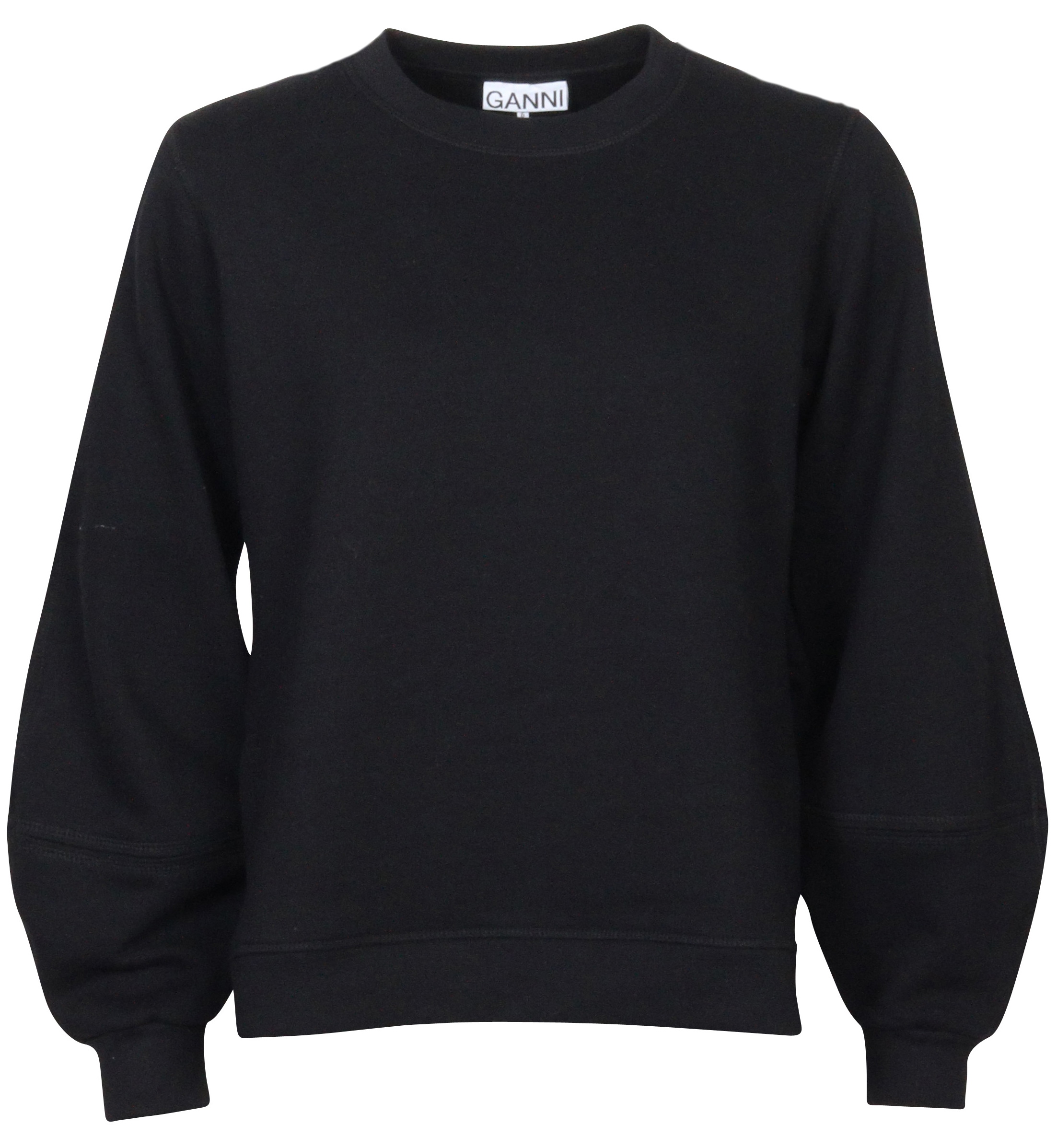 Ganni Puff Sleeve Sweatshirt Software Isoli Black