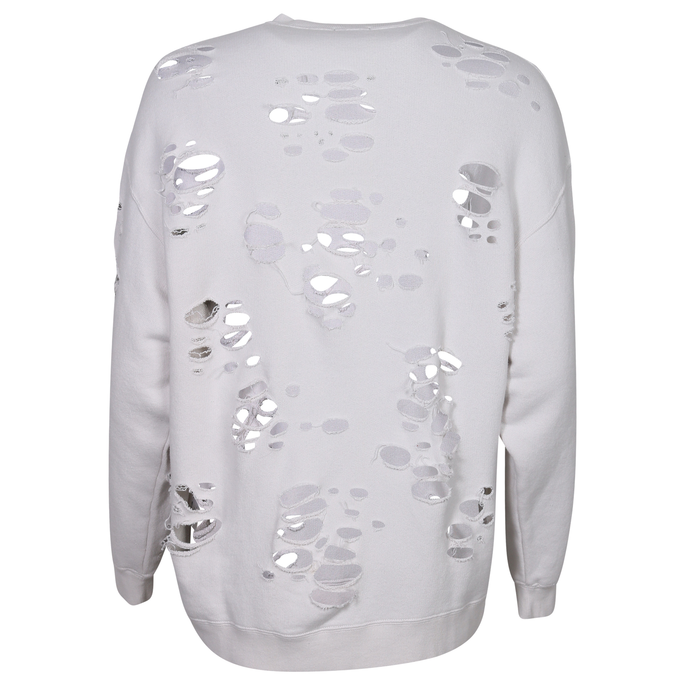 R13 Oversized Sweatshirt Distressed Dirty White S