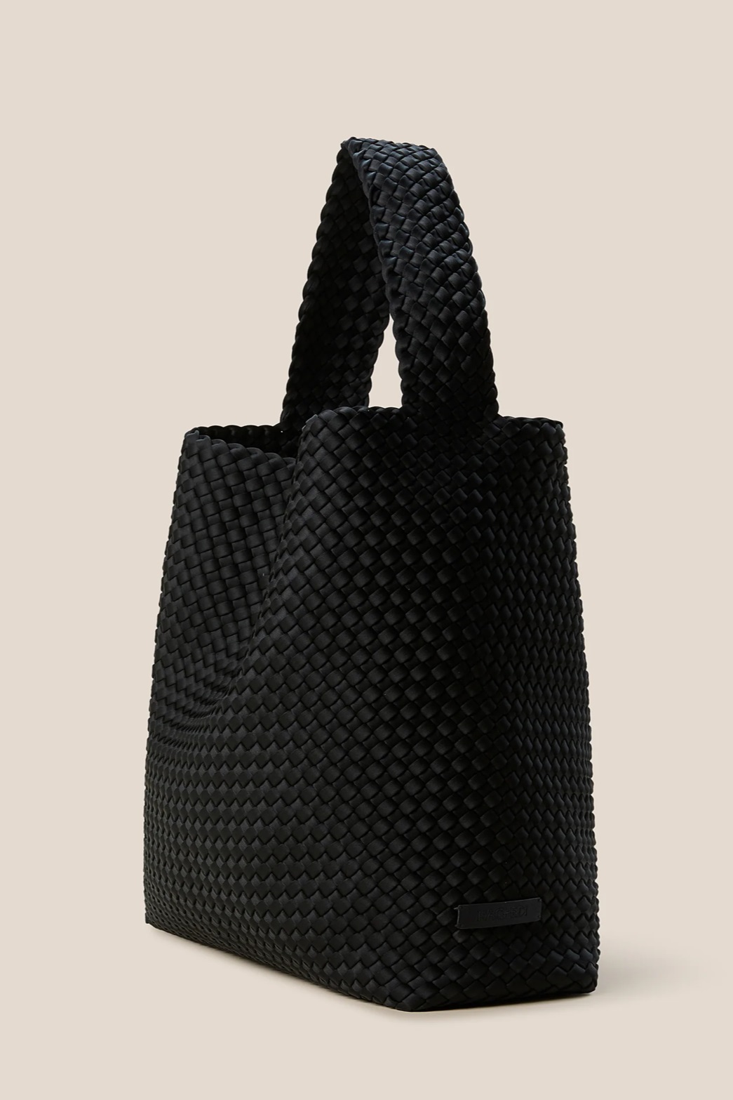 NAGHEDI Handwoven Large Nomad Hobo Bag in Onyx