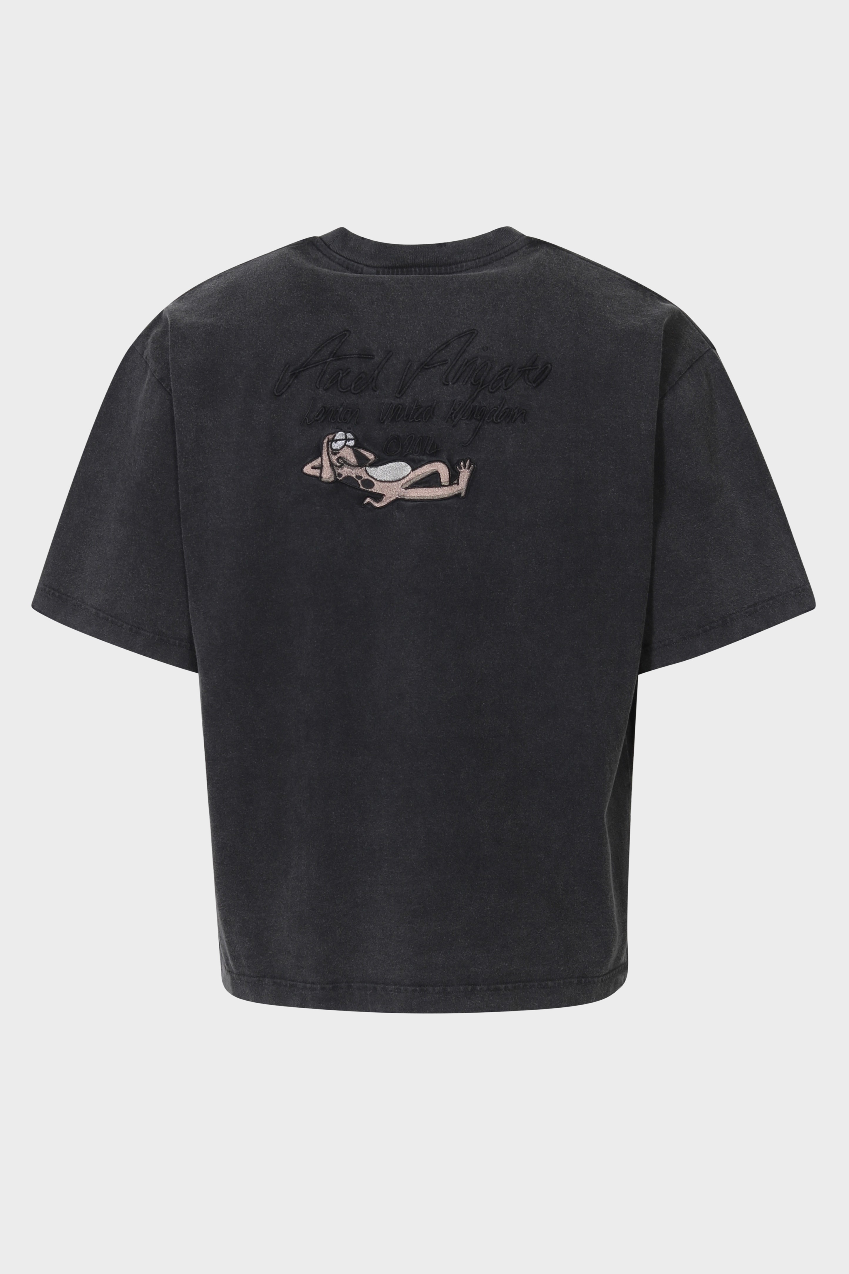AXEL ARIGATO Wes Distrezzed T-Shirt in Washed Black M