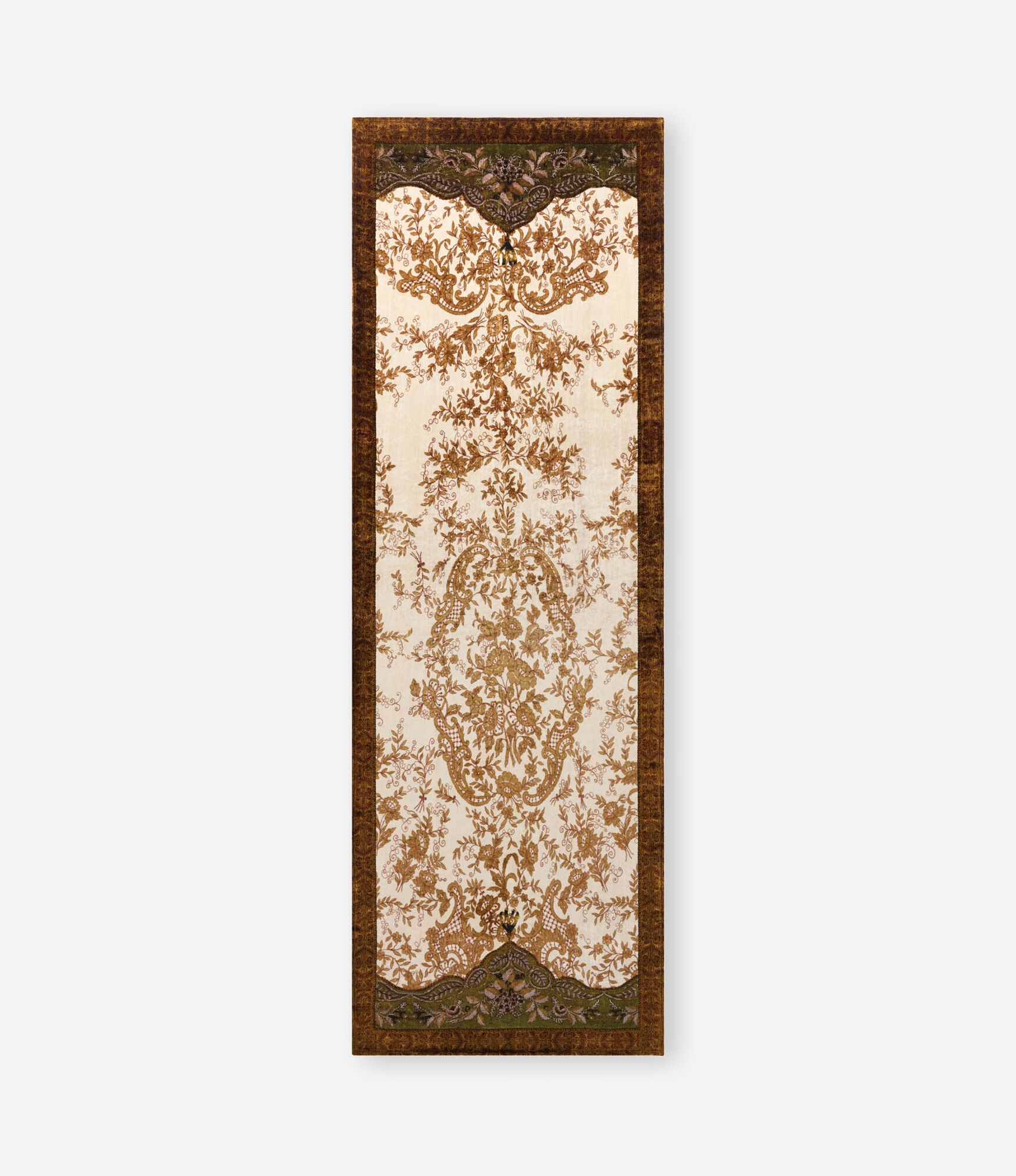 PIERRE-LOUIS MASCIA Velvet Scarf in Brown/Beige