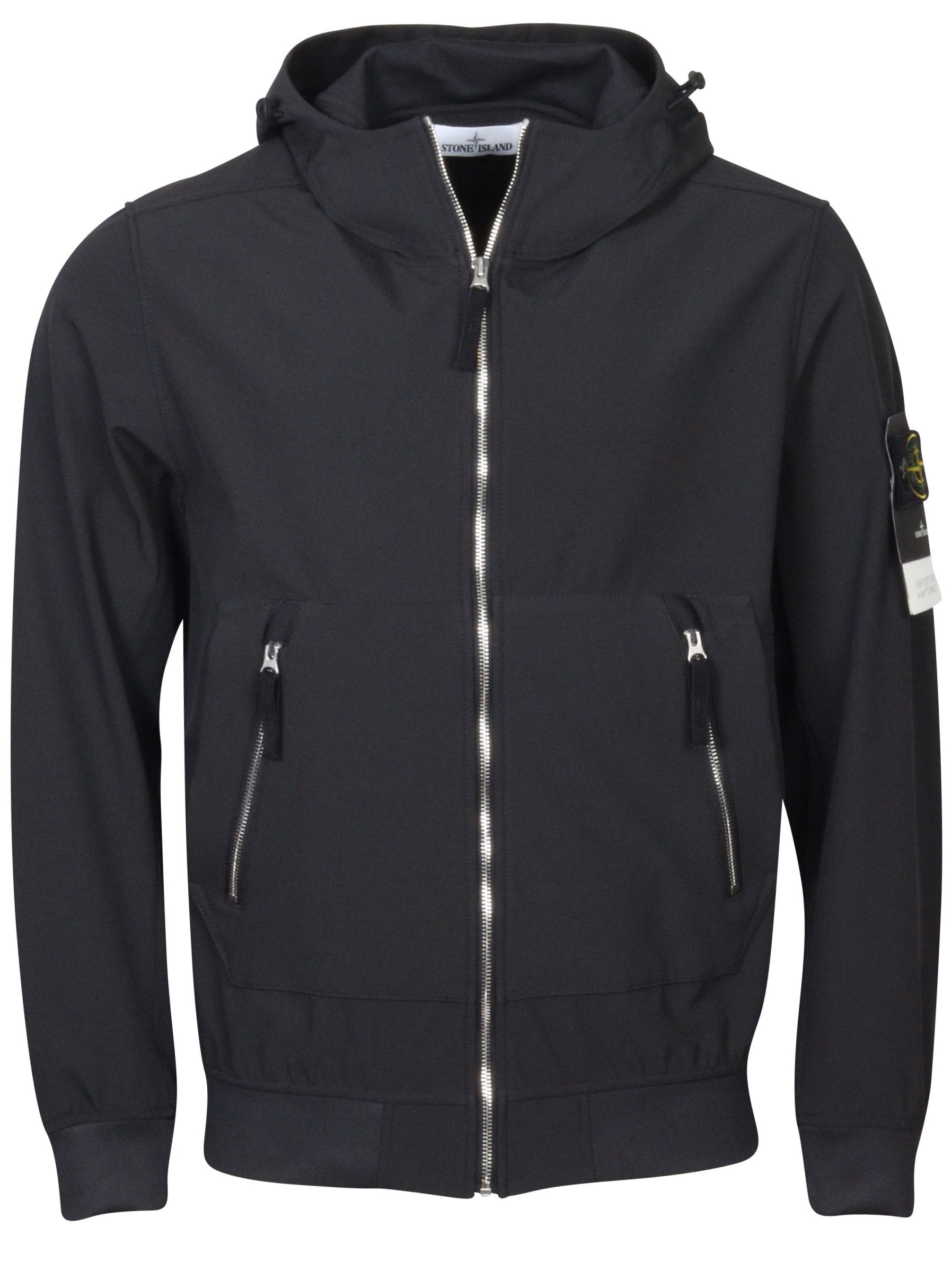 Stone Island Hooded Light Soft Shell Jacket Black E-Dye Technologie