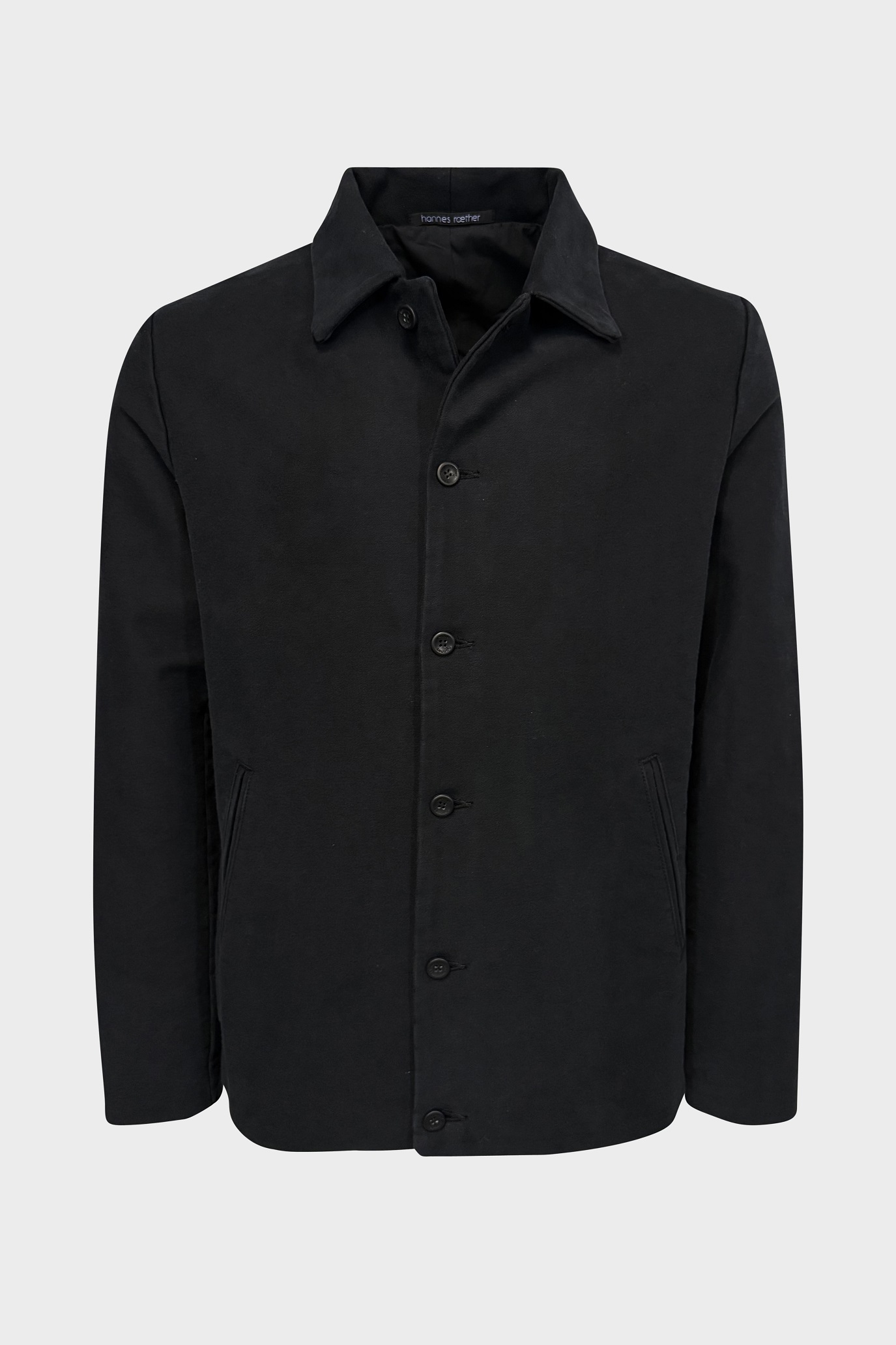 HANNES ROETHER Heavy Cotton Jacket in Black HANNES ROETHER Heavy Cotton Jacket in Black