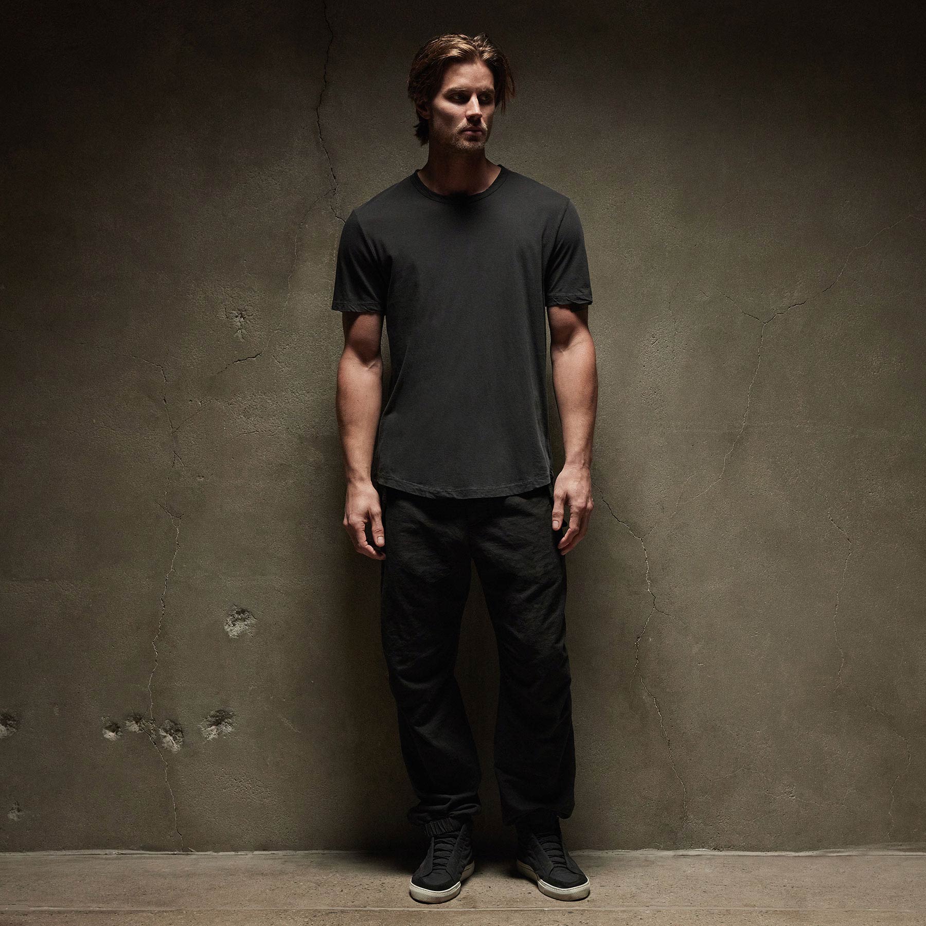 James Perse Clear Jersey Crew Neck Carbon