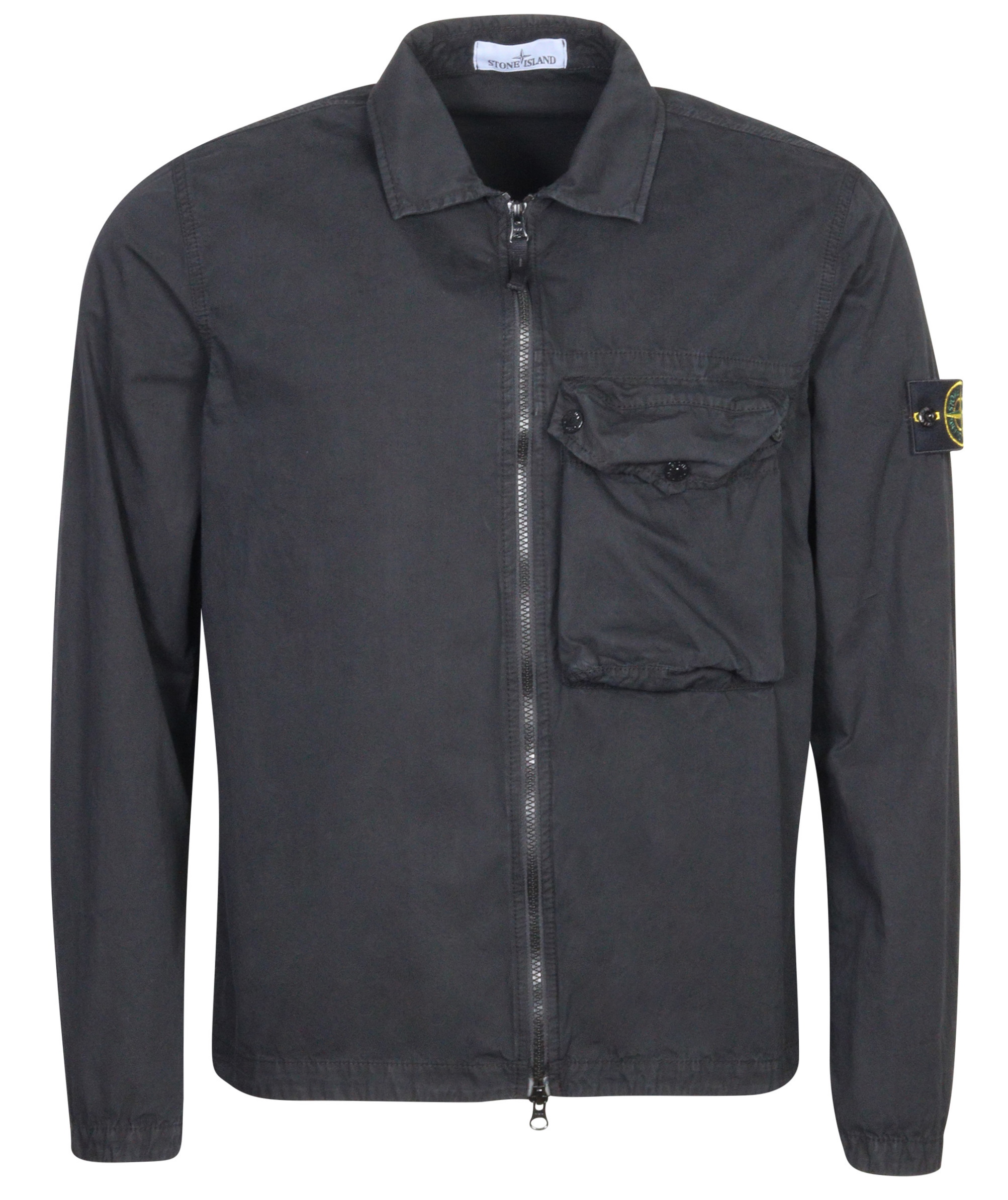 Stone Island Cotton Stretch Overshirt Washed Black