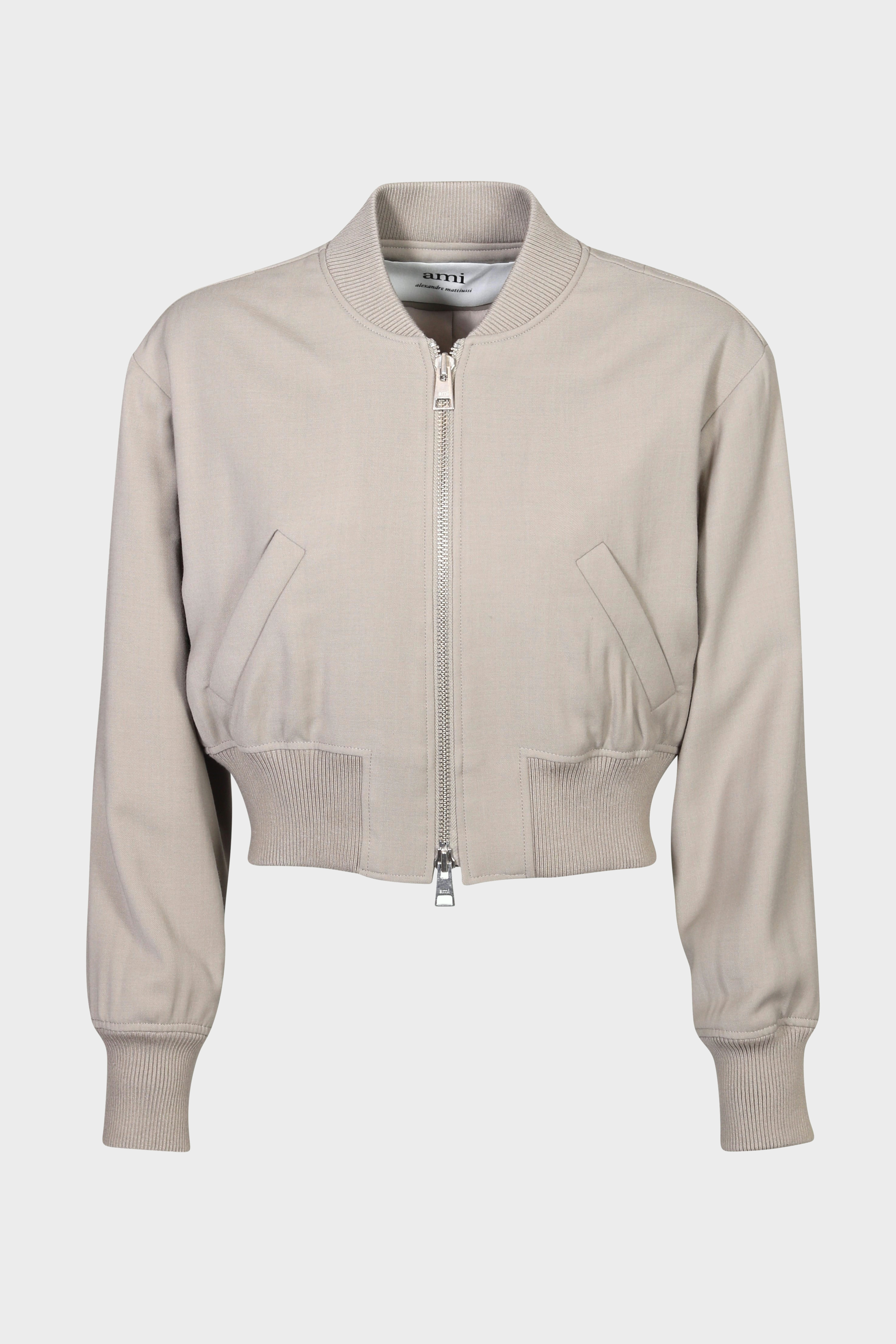 AMI PARIS Bomber Jacket in Light Taupe L