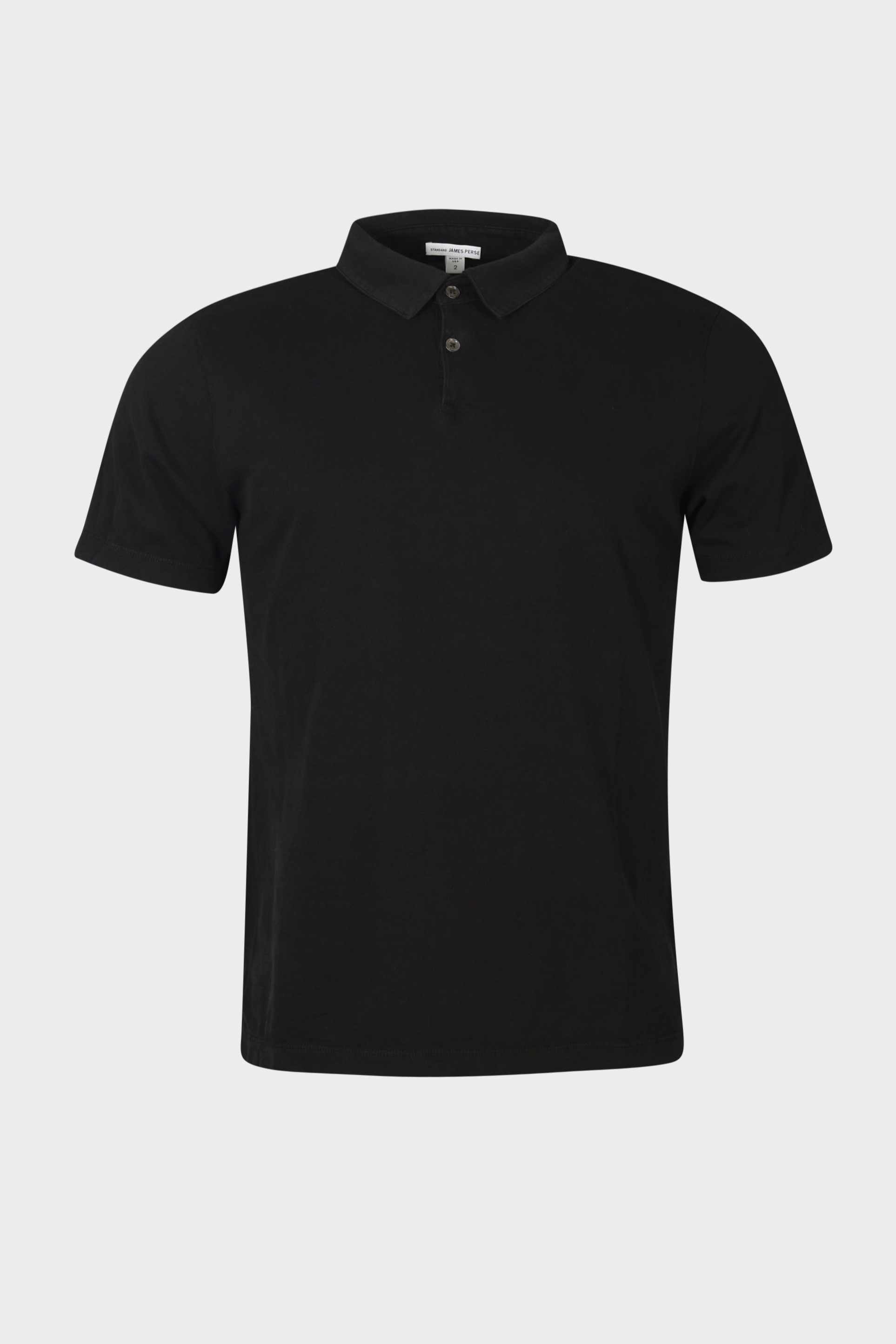 JAMES PERSE Revised Standard Polo in Black 2XL/5
