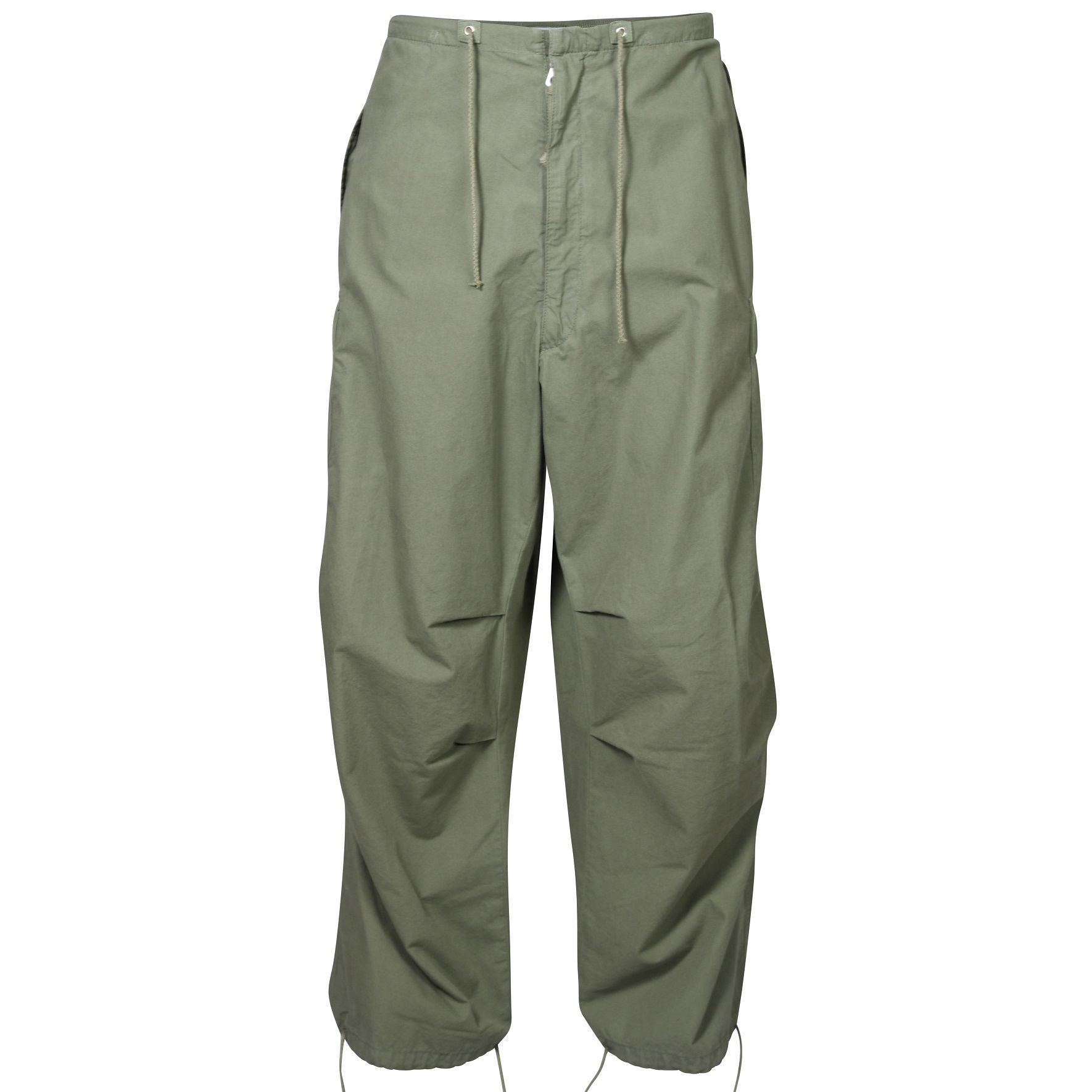 CELLAR DOOR Wide Cotton Cargo Pant in Olive