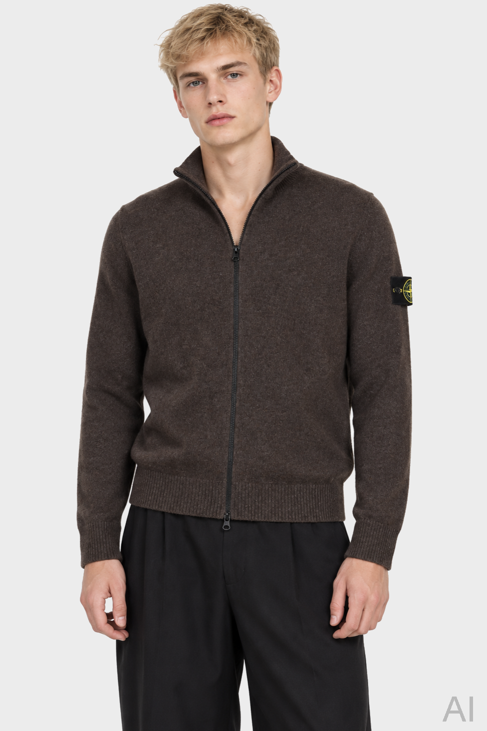 STONE ISLAND Light Knit Jacket in Brown