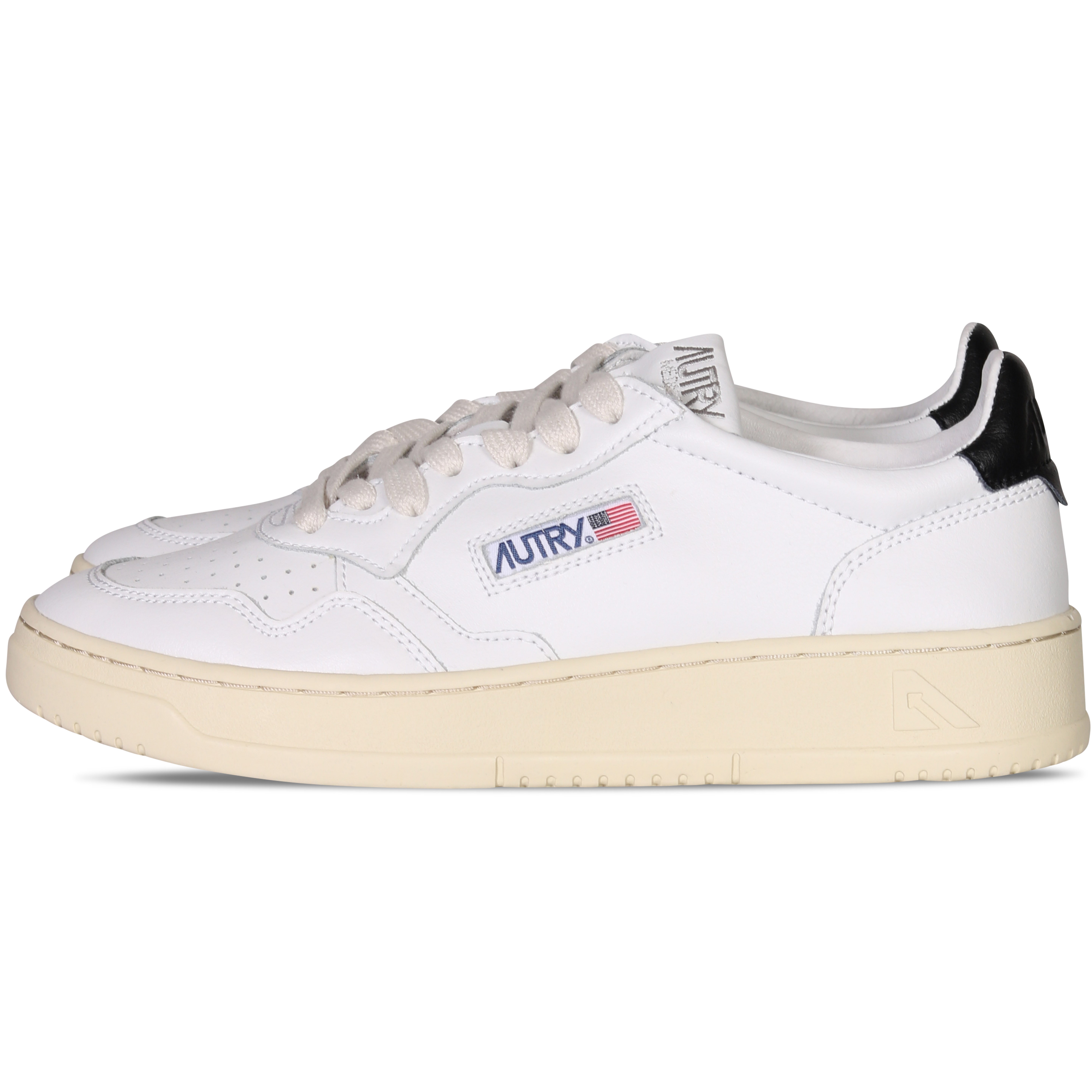 Autry Action Shoes Vintage Leather Sneaker White/Black