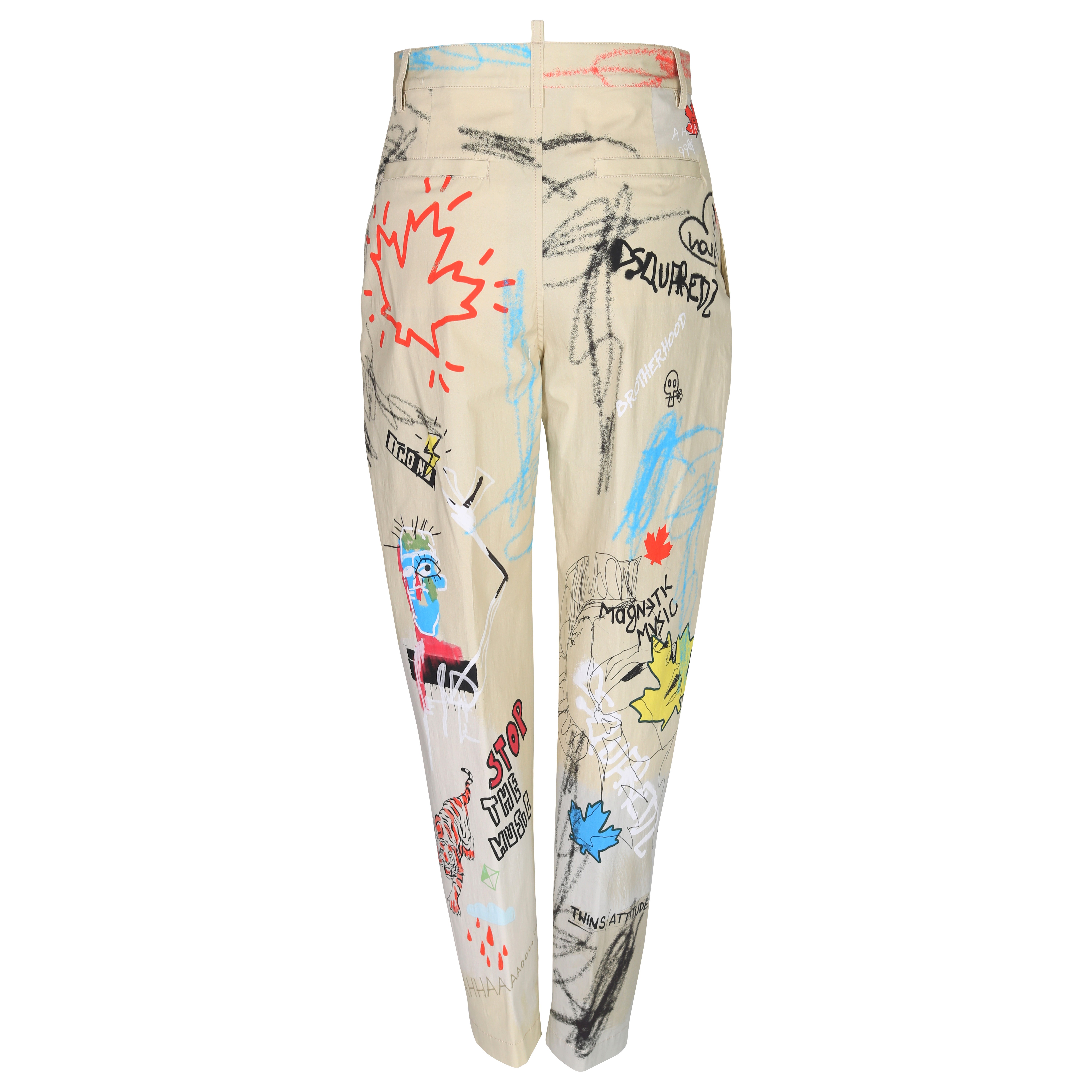 Dsquared Graffiti Chino Beige Multicolour