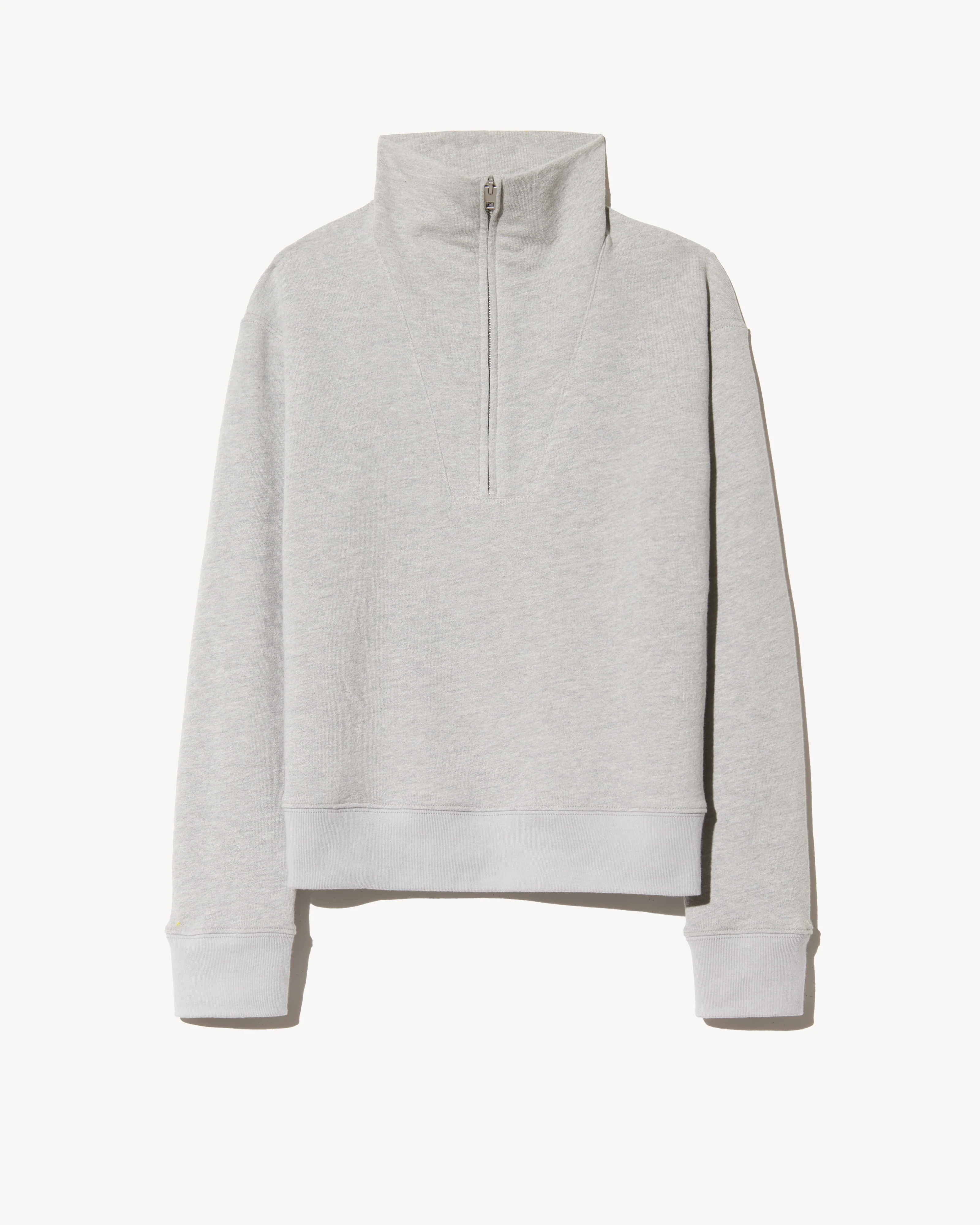NILI LOTAN Quarter Zip Sweatshirt in Heather Grey
