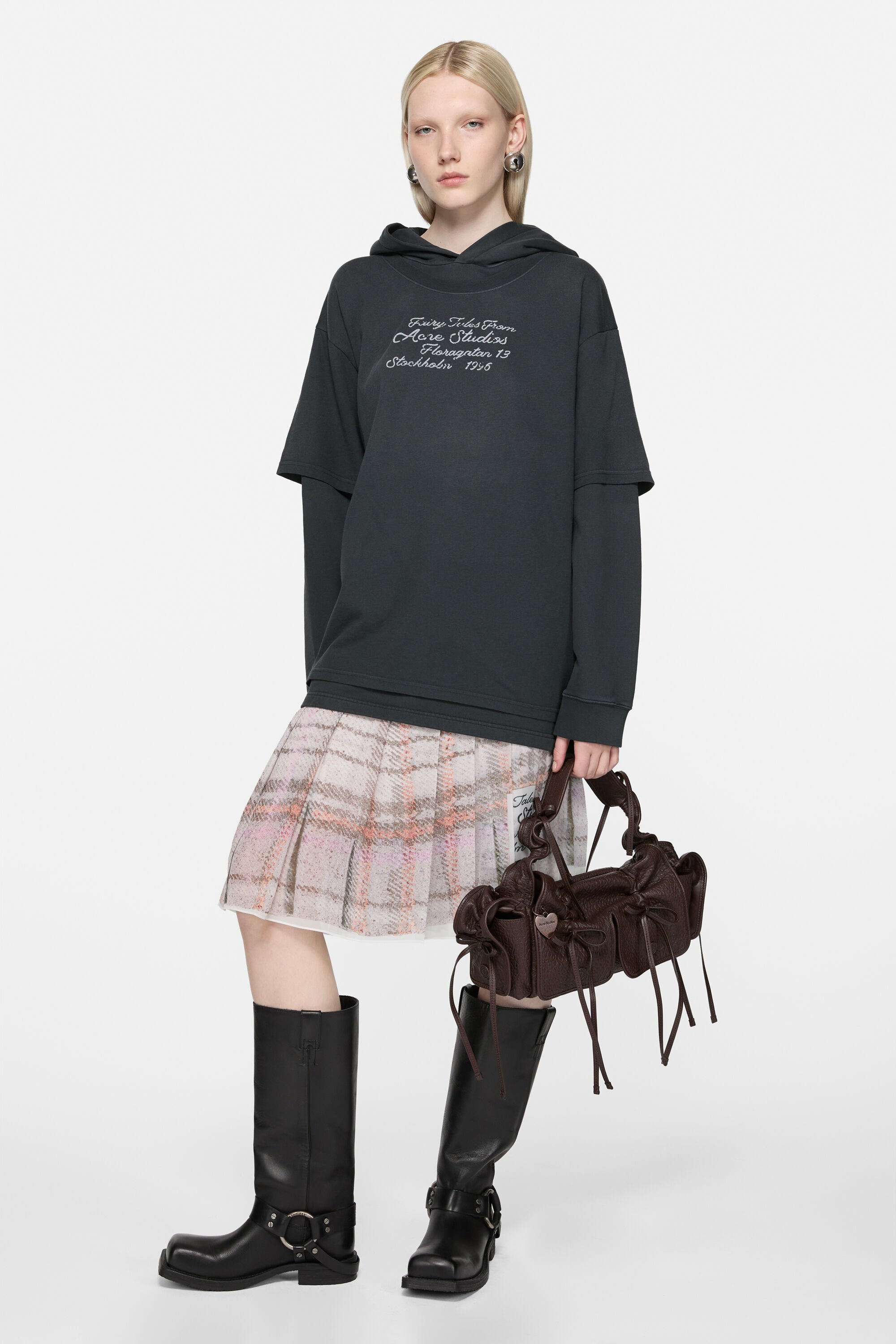 ACNE STUDIOS Layered Sweathoodie in Black