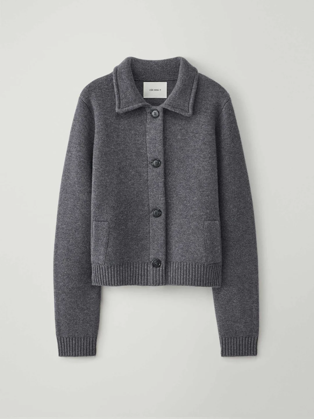 LISA YANG Cashmere Cardigan in Graphite