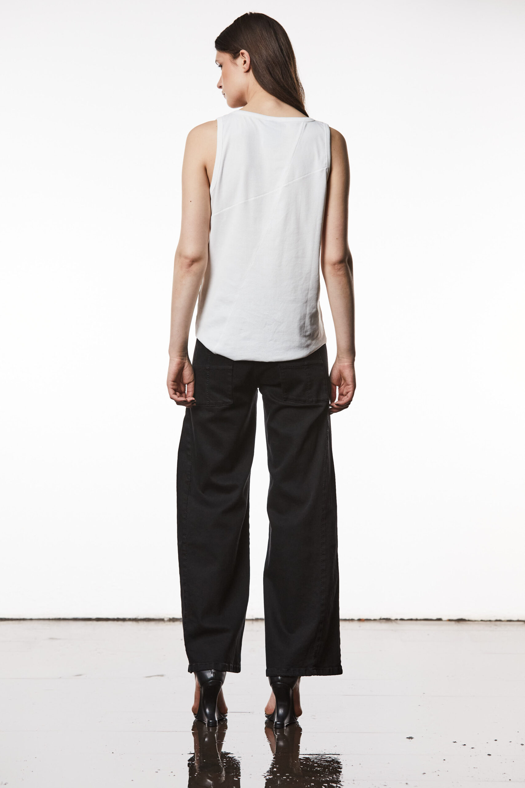 THOM KROM Rib Tank Top in Off White THOM KROM Rib Tank Top in Off White