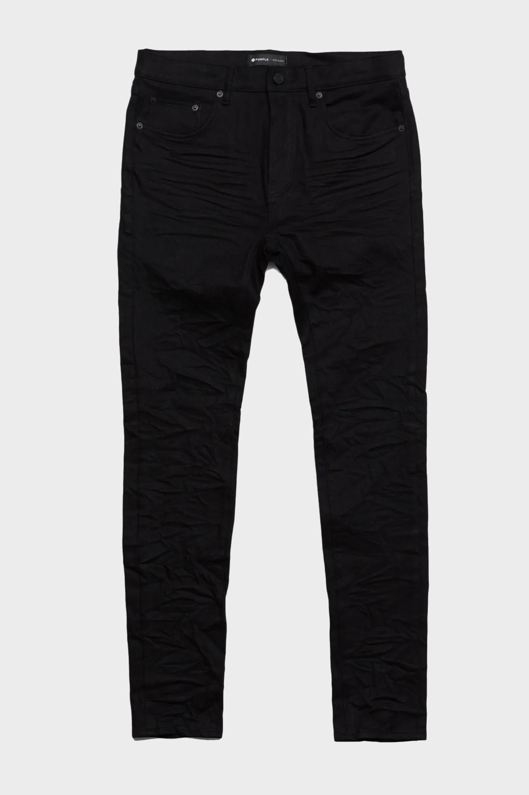 PURPLE-BRAND Soft Raw Skinny Jeans P001 in Black