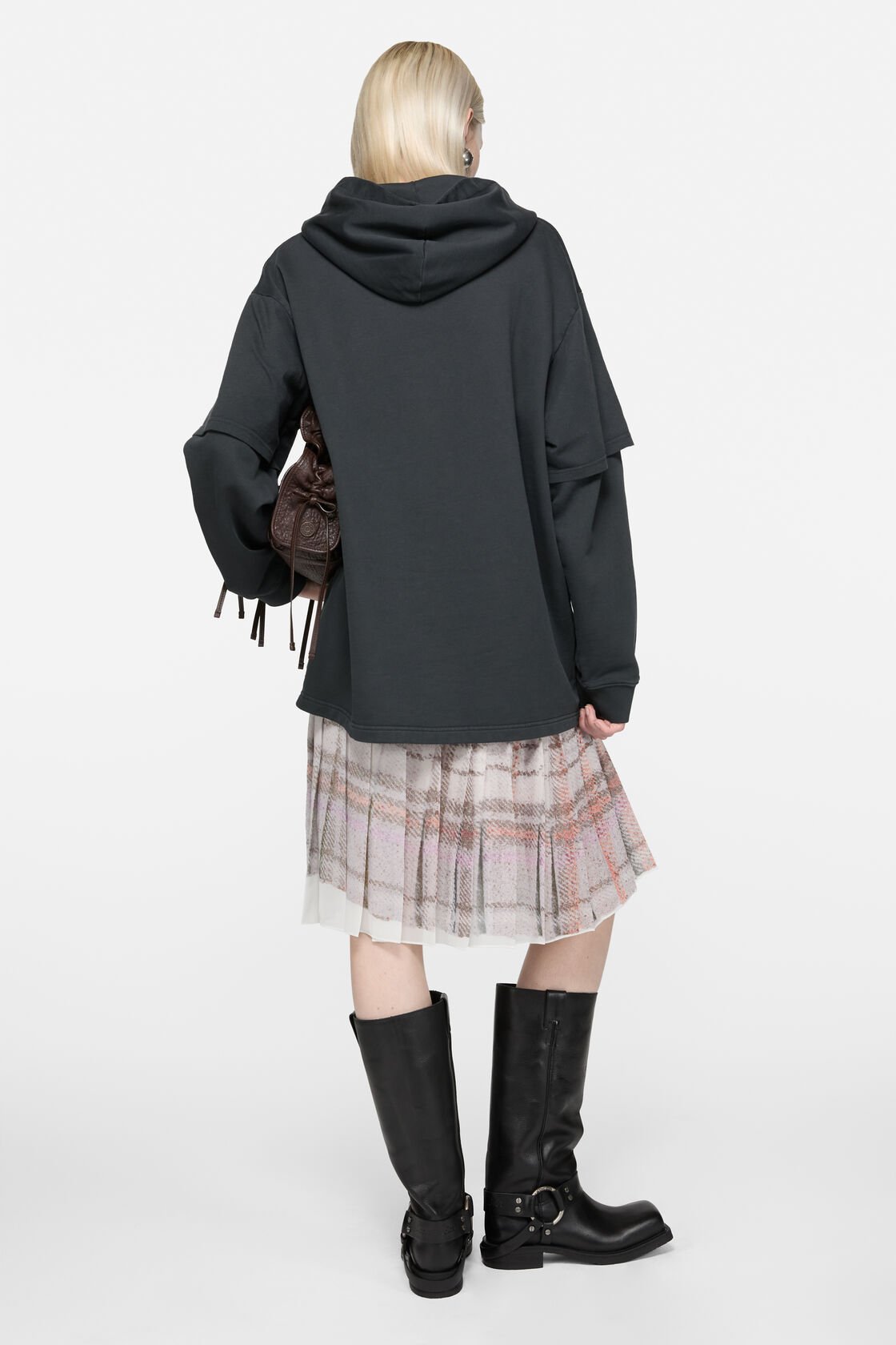 ACNE STUDIOS Layered Sweathoodie in Black