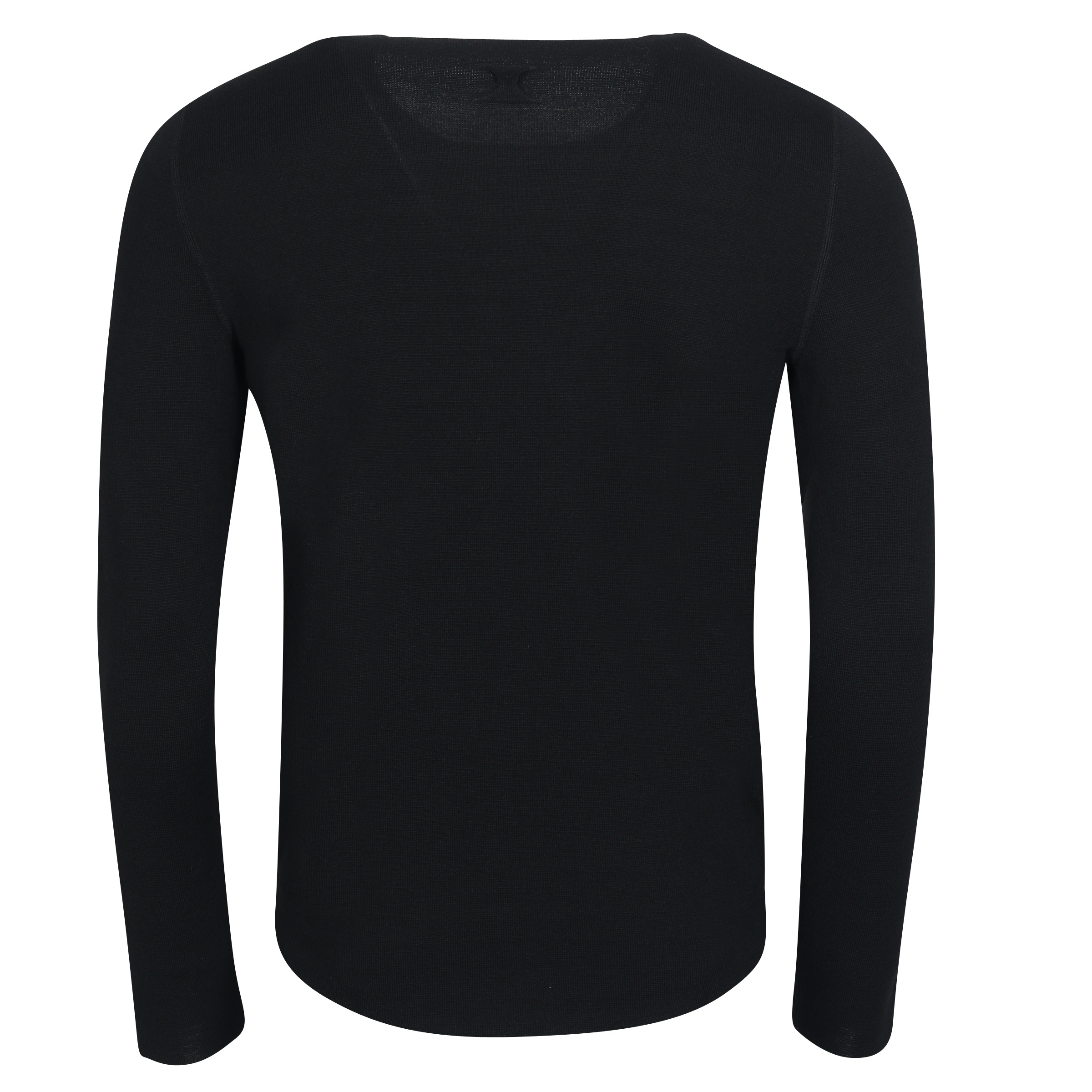 Hannes Roether Knit Sweater in Black/Striped Inside