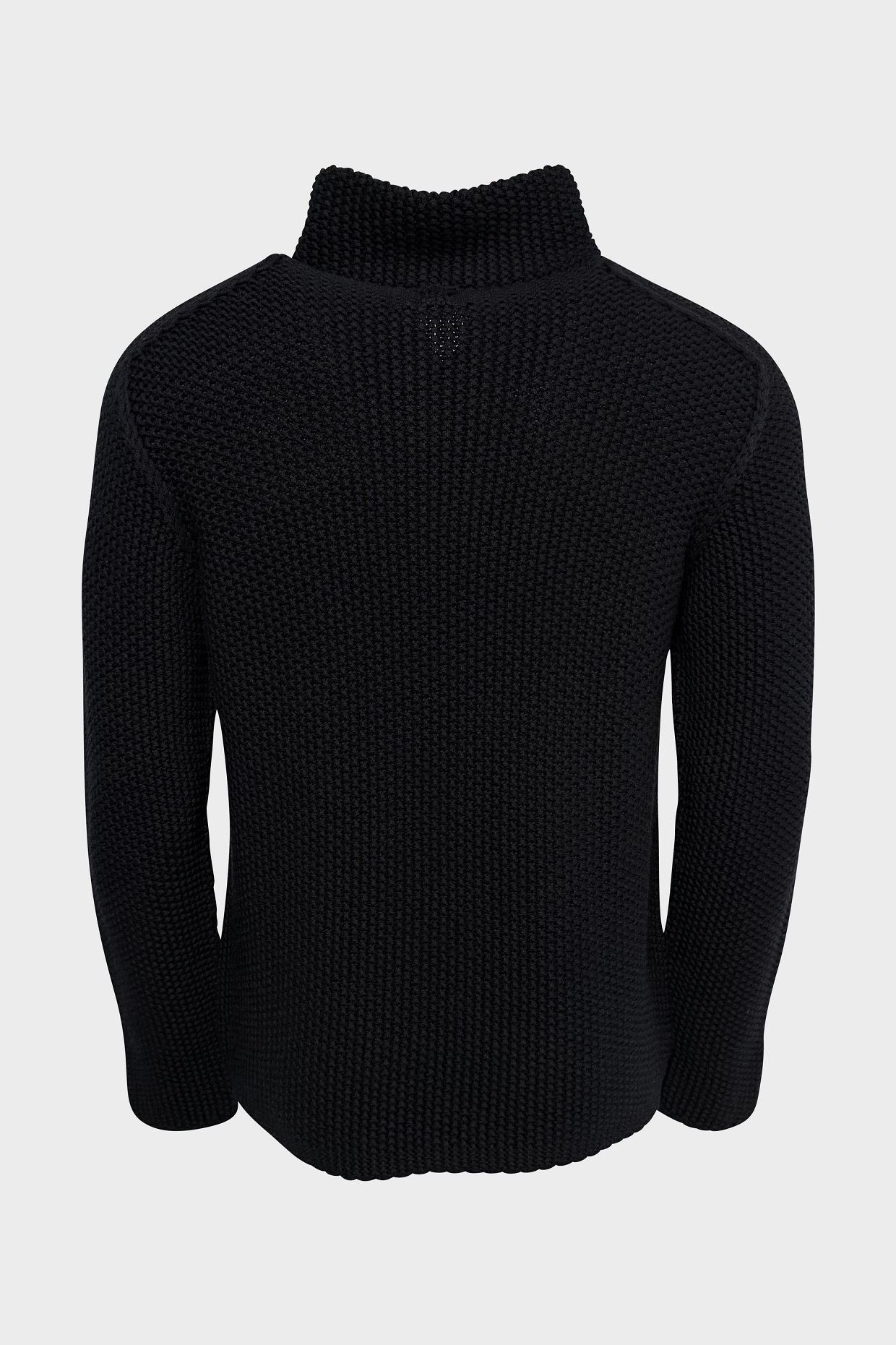 HANNES ROETHER Zip Wool Sweater in Navy XXL