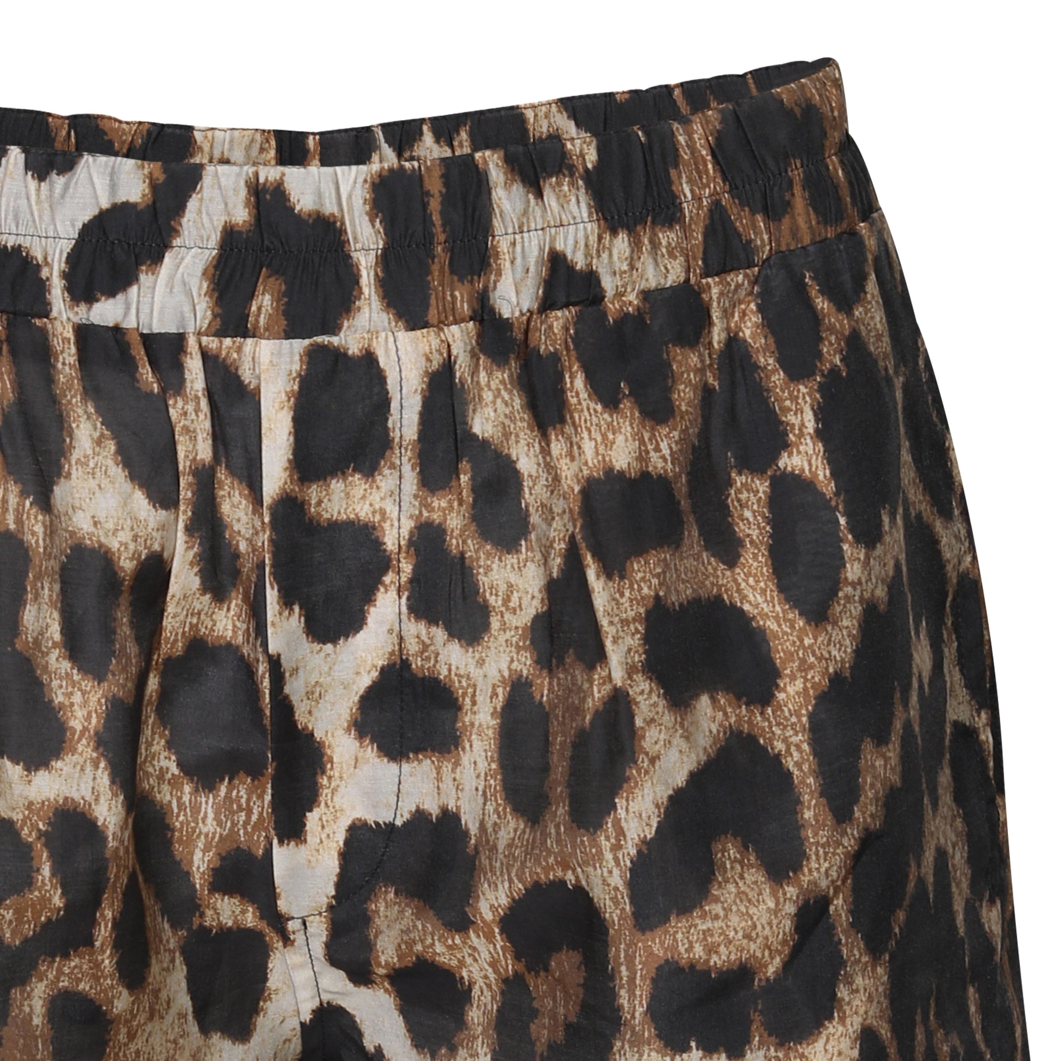 Ganni Sheer Voile Shorts in Leopard 34