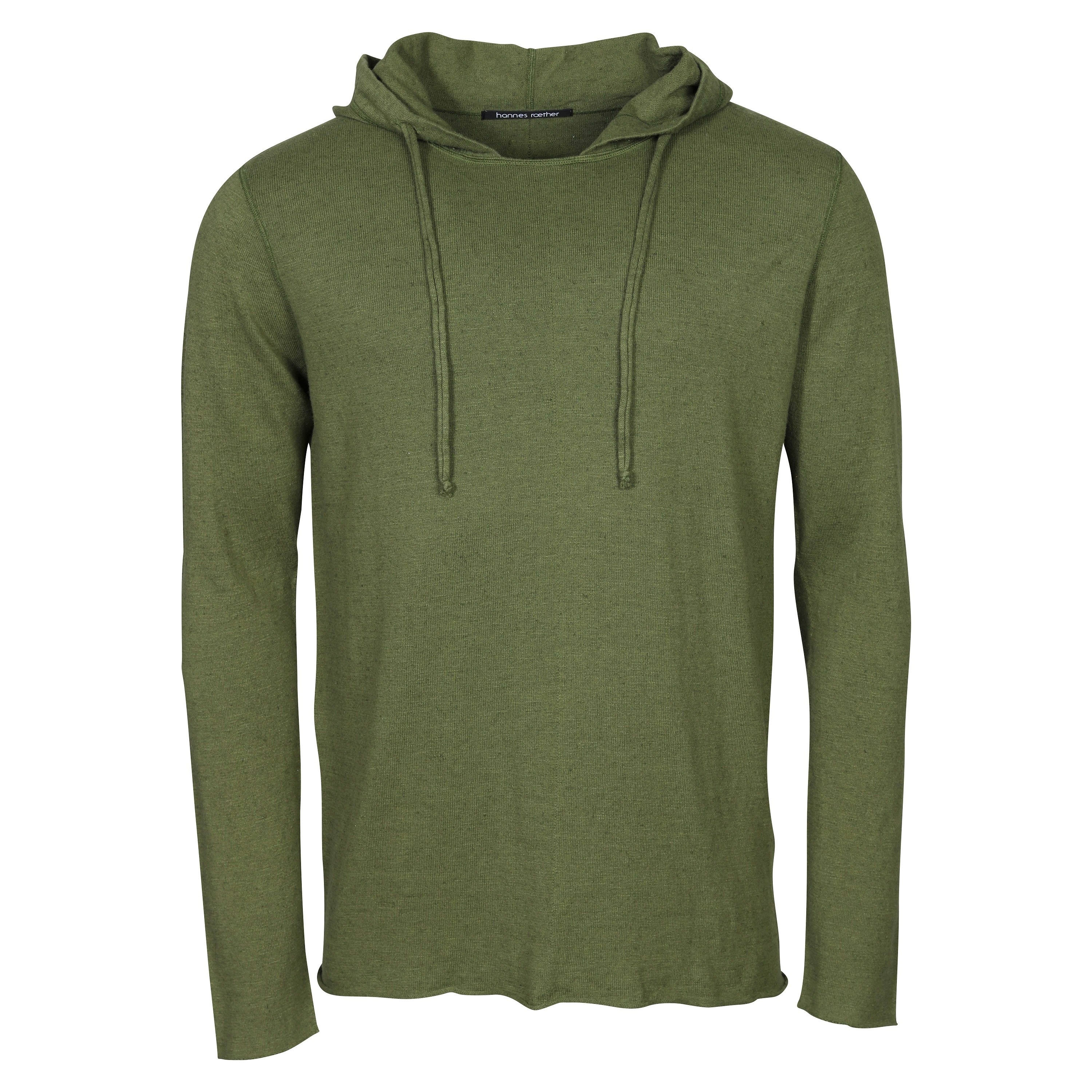 Hannes Roether Knit Hoodie in Pesto