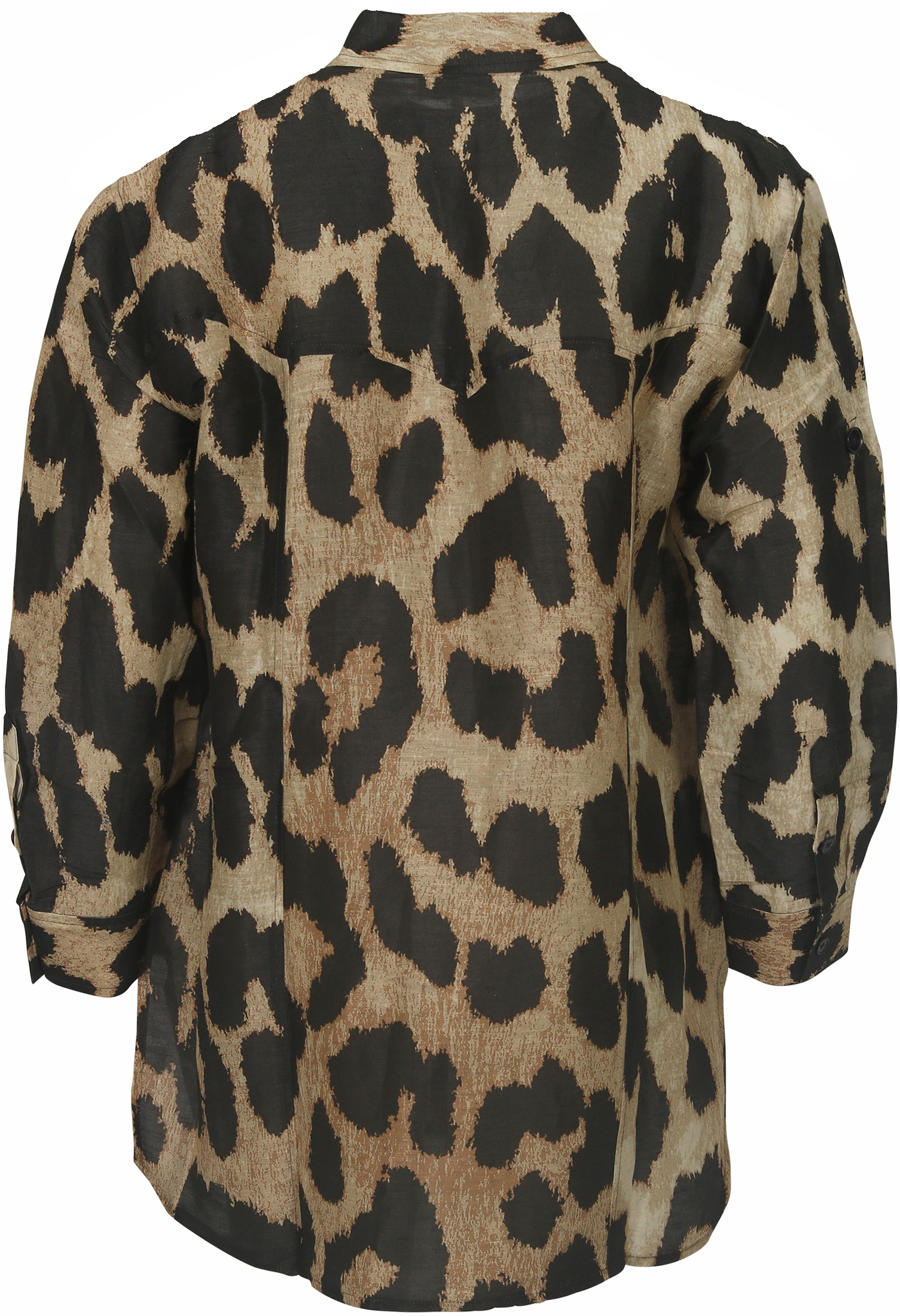 Ganni Silk Linen Shirt Leopard